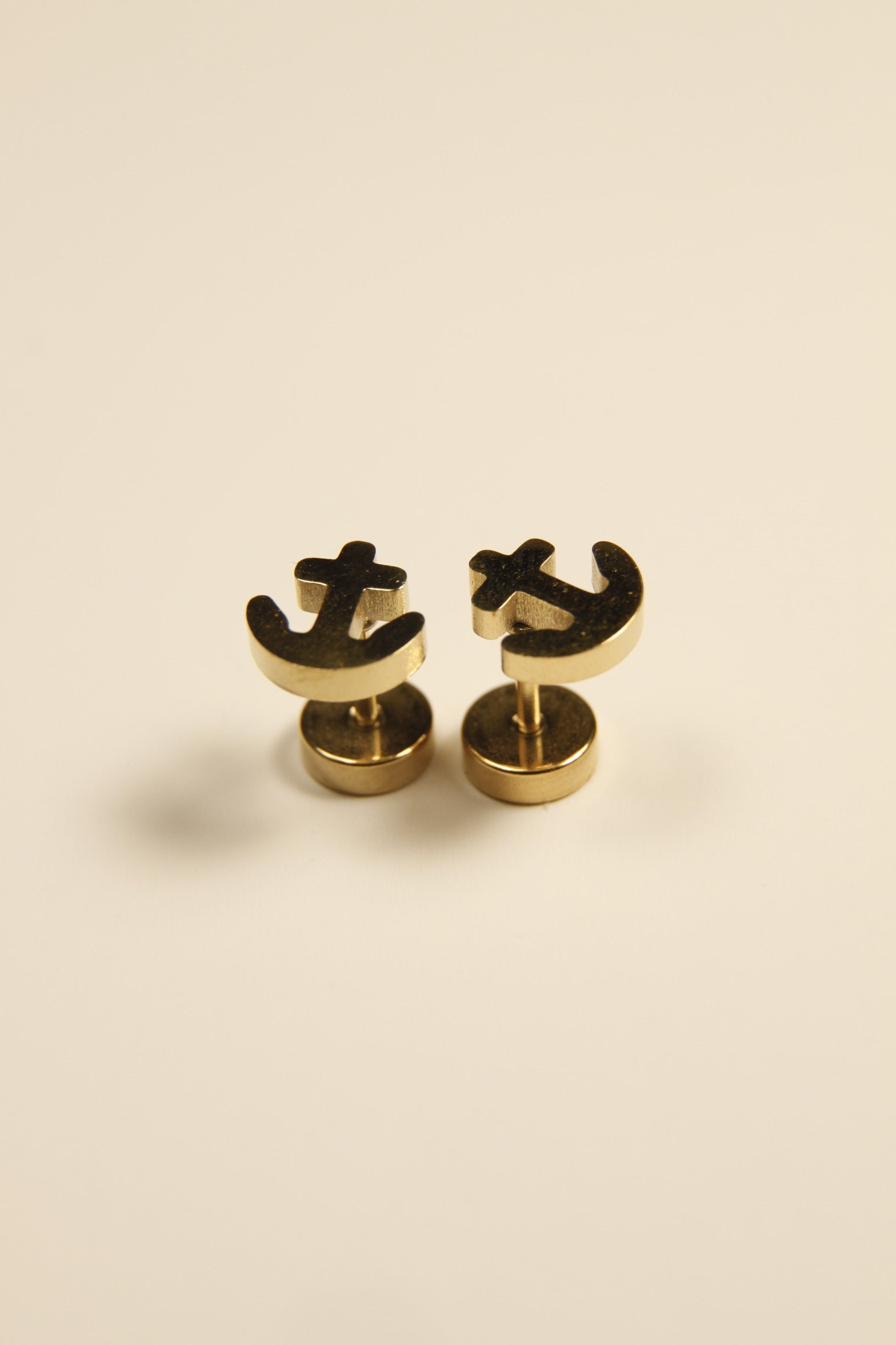 Anchor Outline Stud Earrings