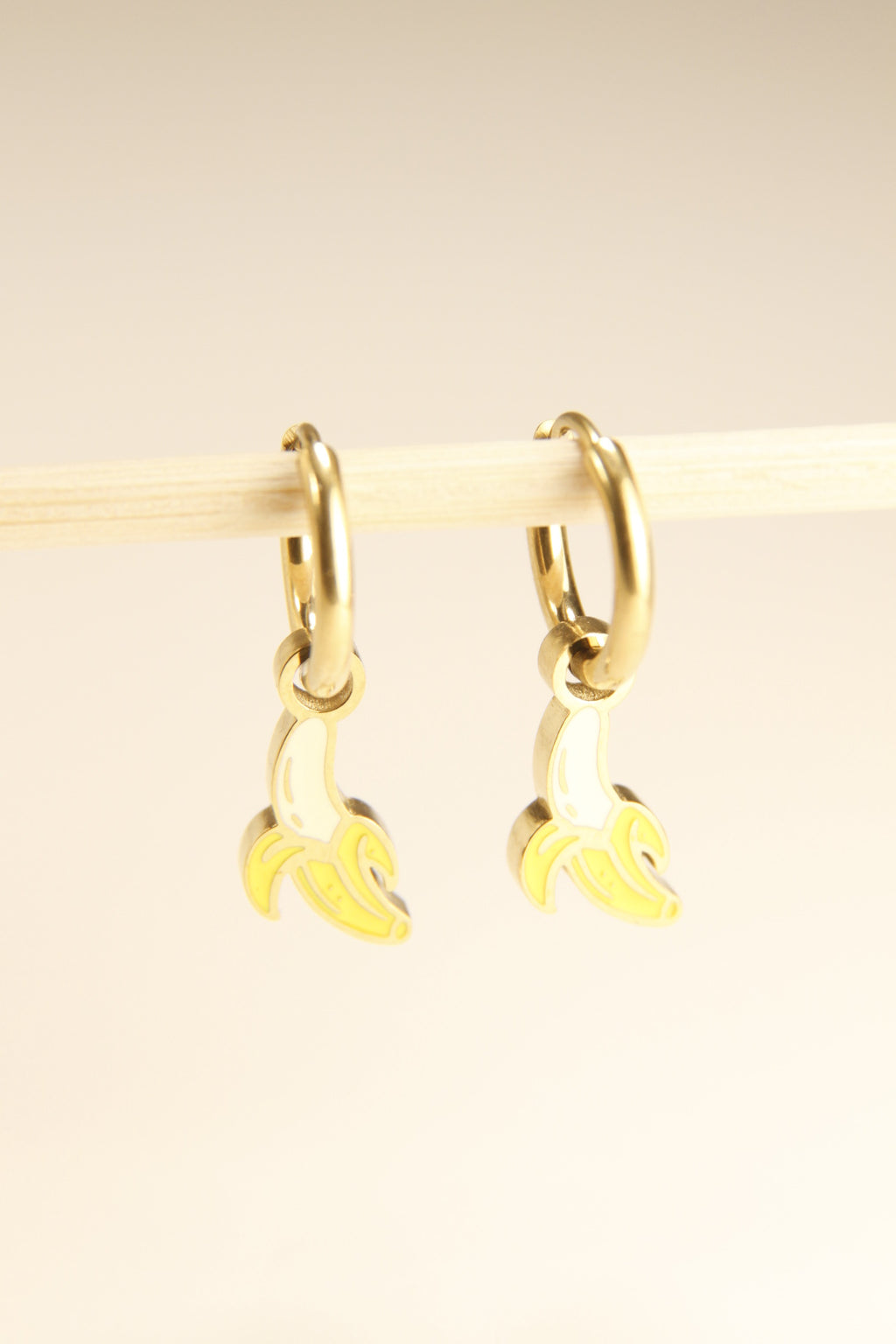 Banana Charm Hoop Earrings | Fun & Playful Gift
