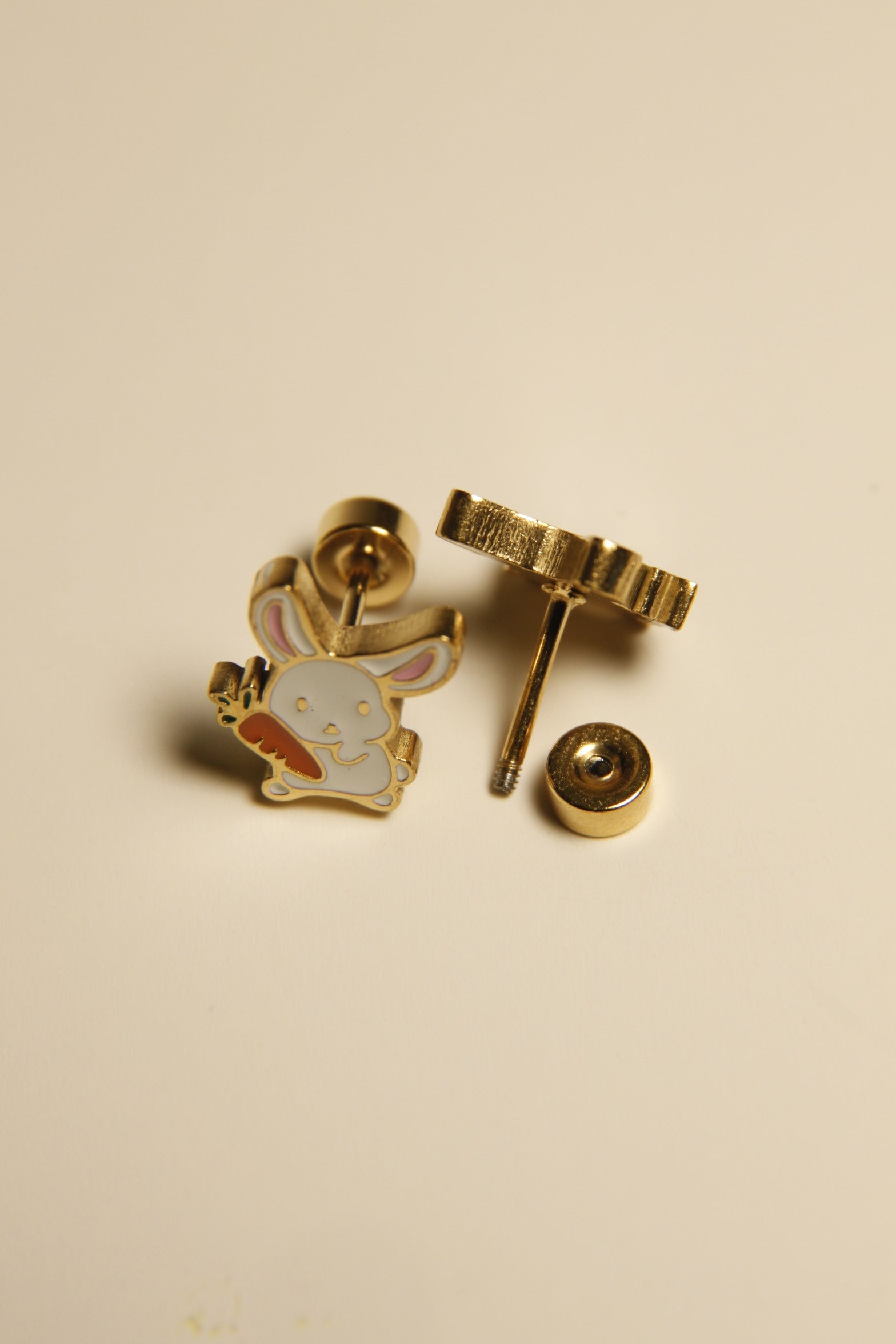 Bunny & Carrot Stud Earrings | Cute Spring Gift