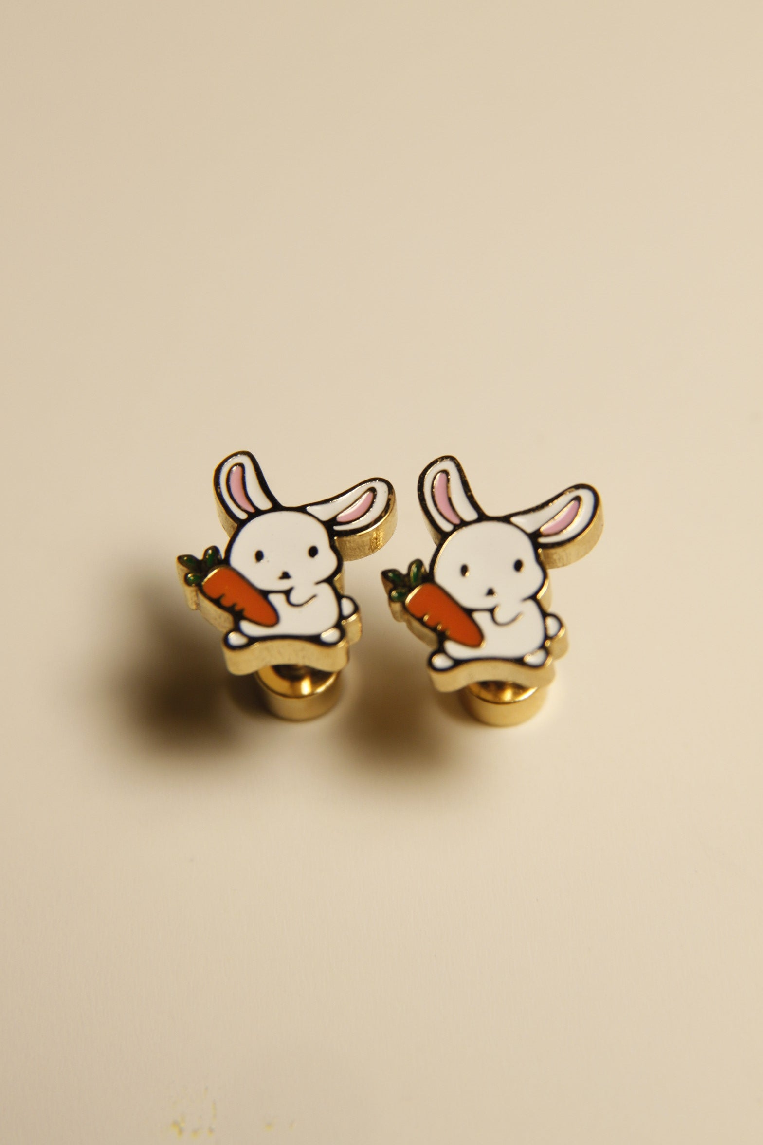 Bunny & Carrot Stud Earrings | Cute Spring Gift