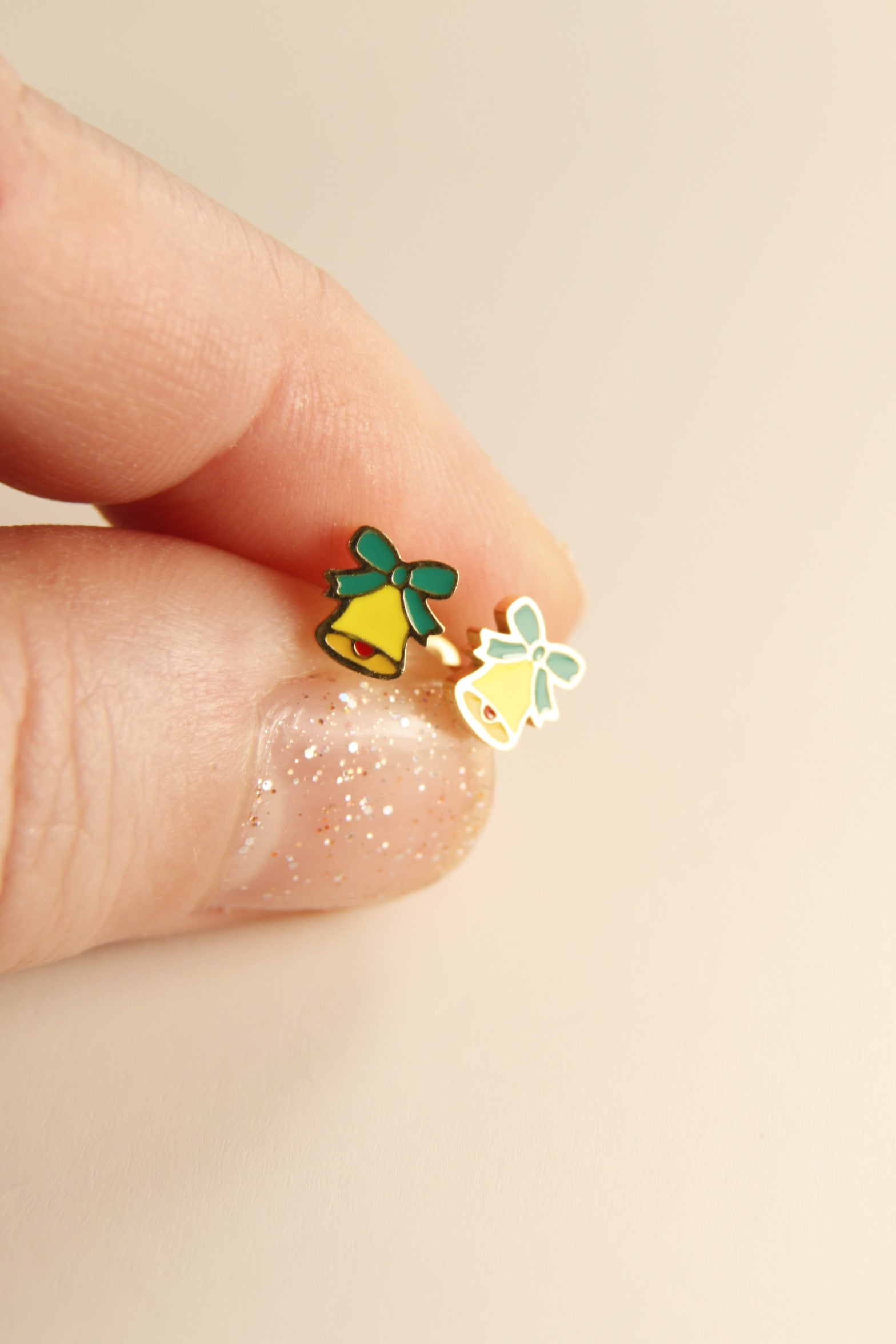 Christmas Bell Stud Earrings  Holiday Charm
