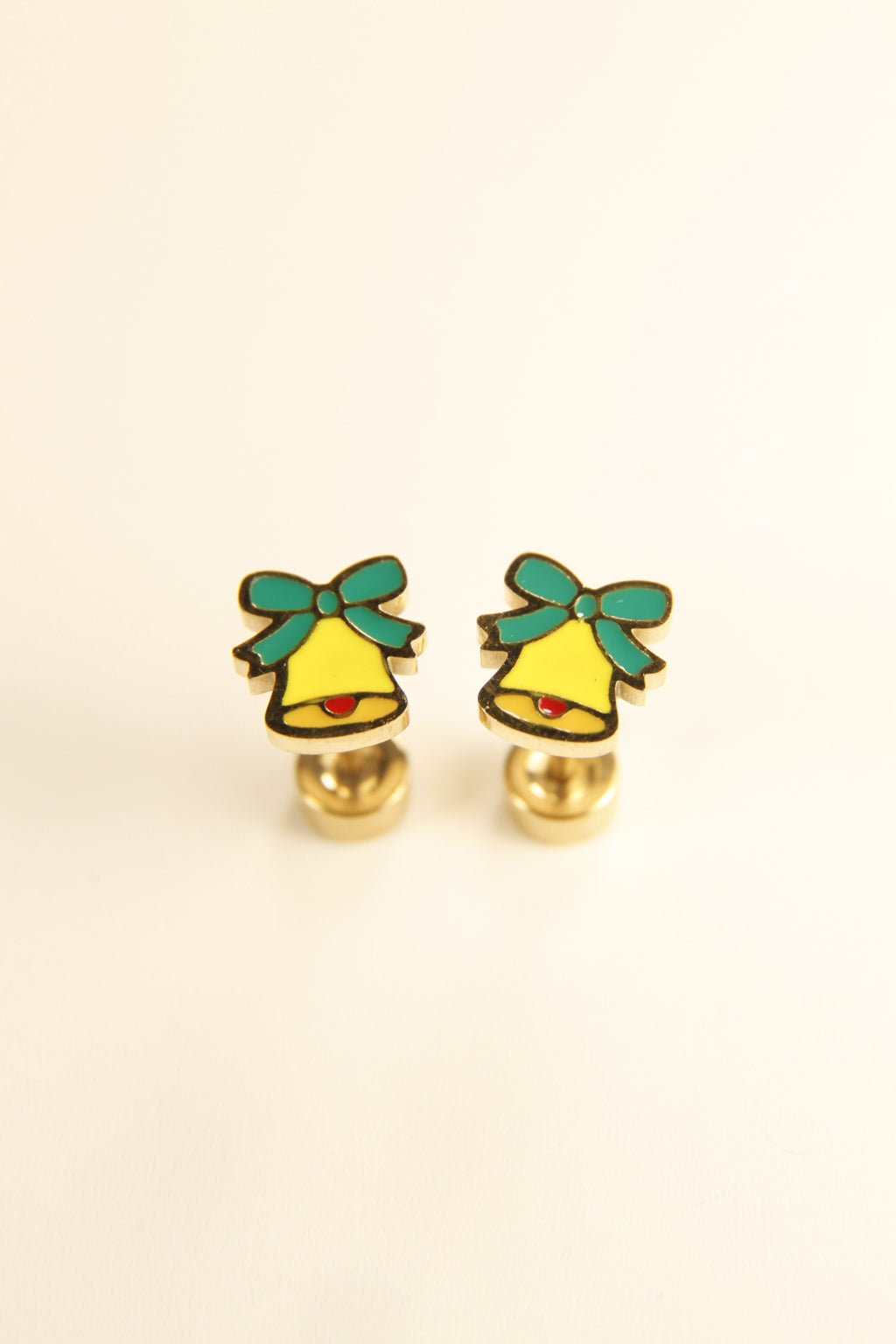 Christmas Bell Stud Earrings  Holiday Charm