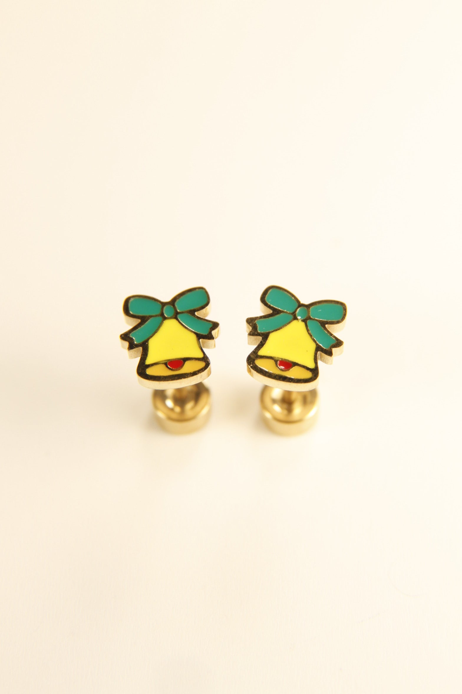Christmas Bell Stud Earrings  Holiday Charm
