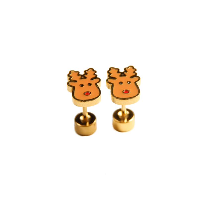 Christmas Reindeer Gift Stud Earrings