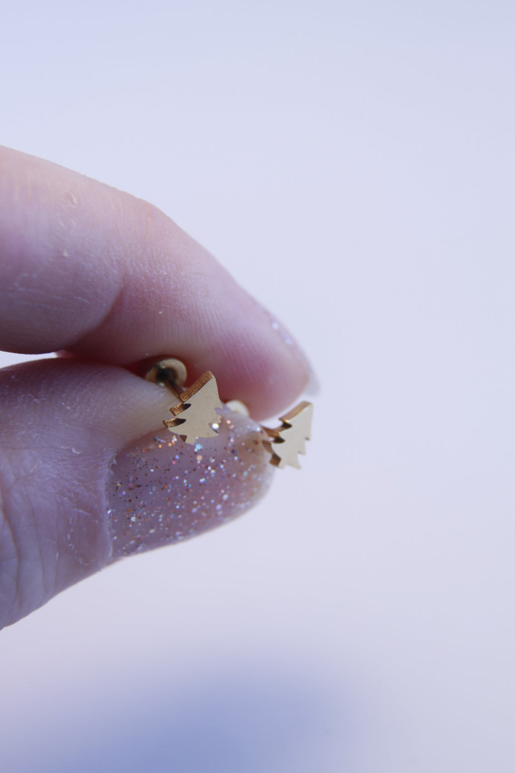 Christmas Tree Stud Earrings | Minimalist Gold Stud Earrings | Holiday Gift Jewelry