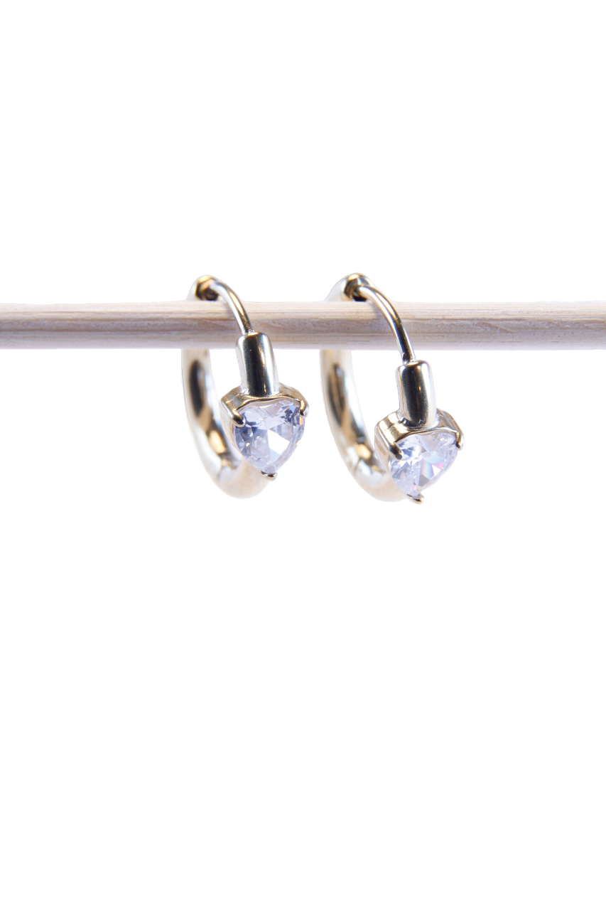 Clear Crystal Huggies Earrings | Minimalist Charm Hoop Earrings | Christmas Gift Jewelry