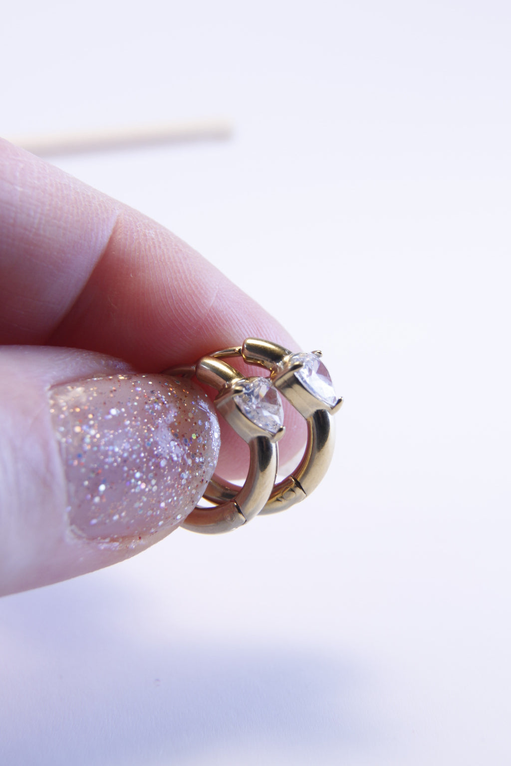 Clear Crystal Huggies Earrings | Minimalist Charm Hoop Earrings | Christmas Gift Jewelry