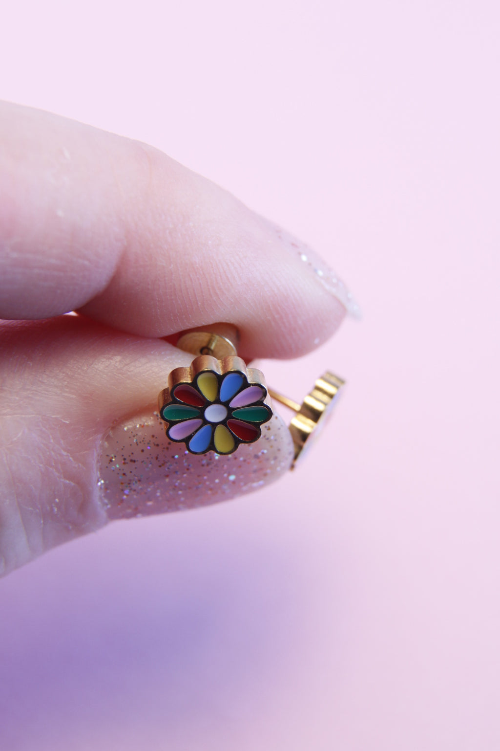 Colorful Flower Stud Earrings | Multicolor Daisy Stud Earrings | Gift Jewelry