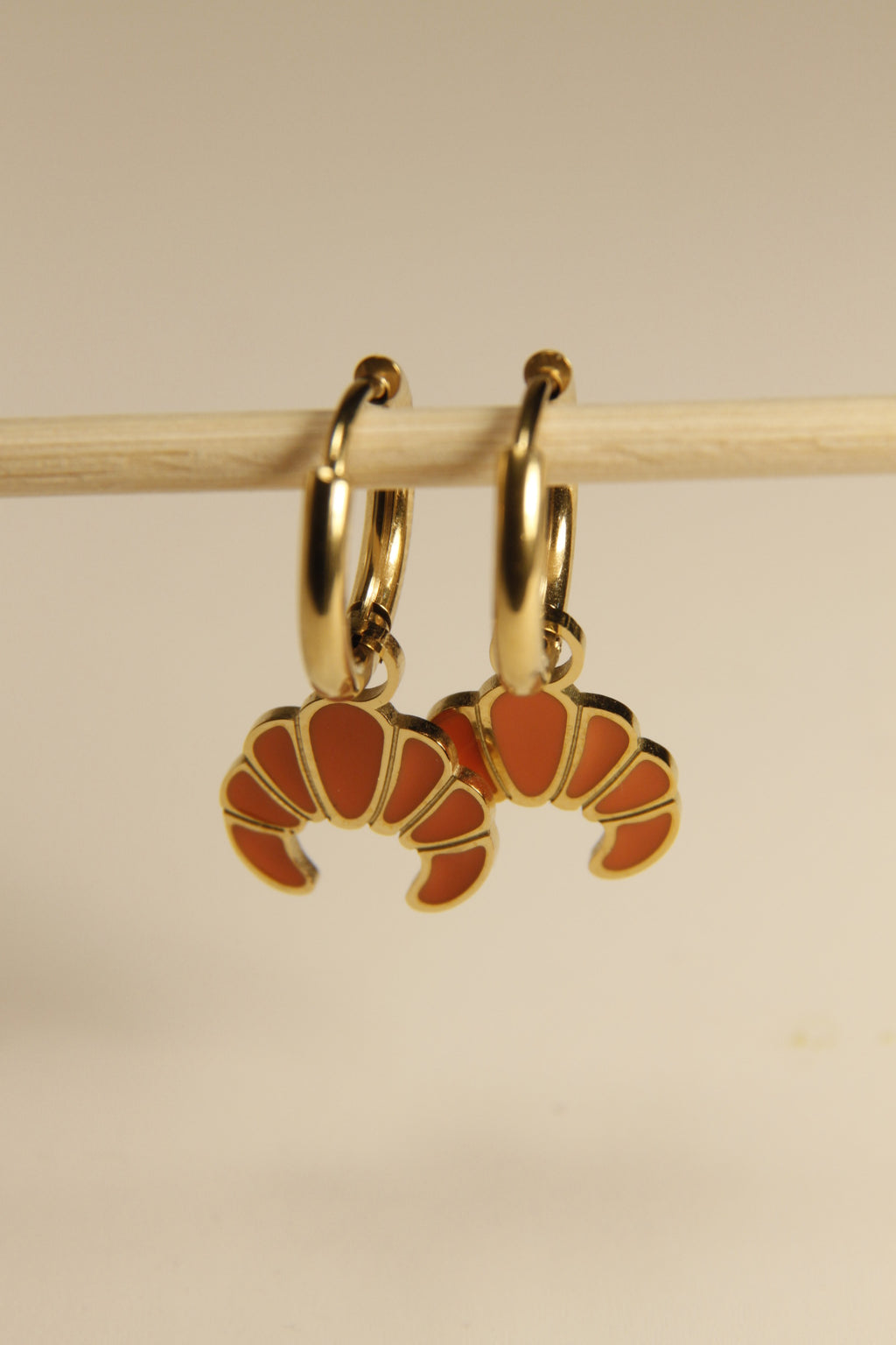 Croissant Charm Hoop Earrings