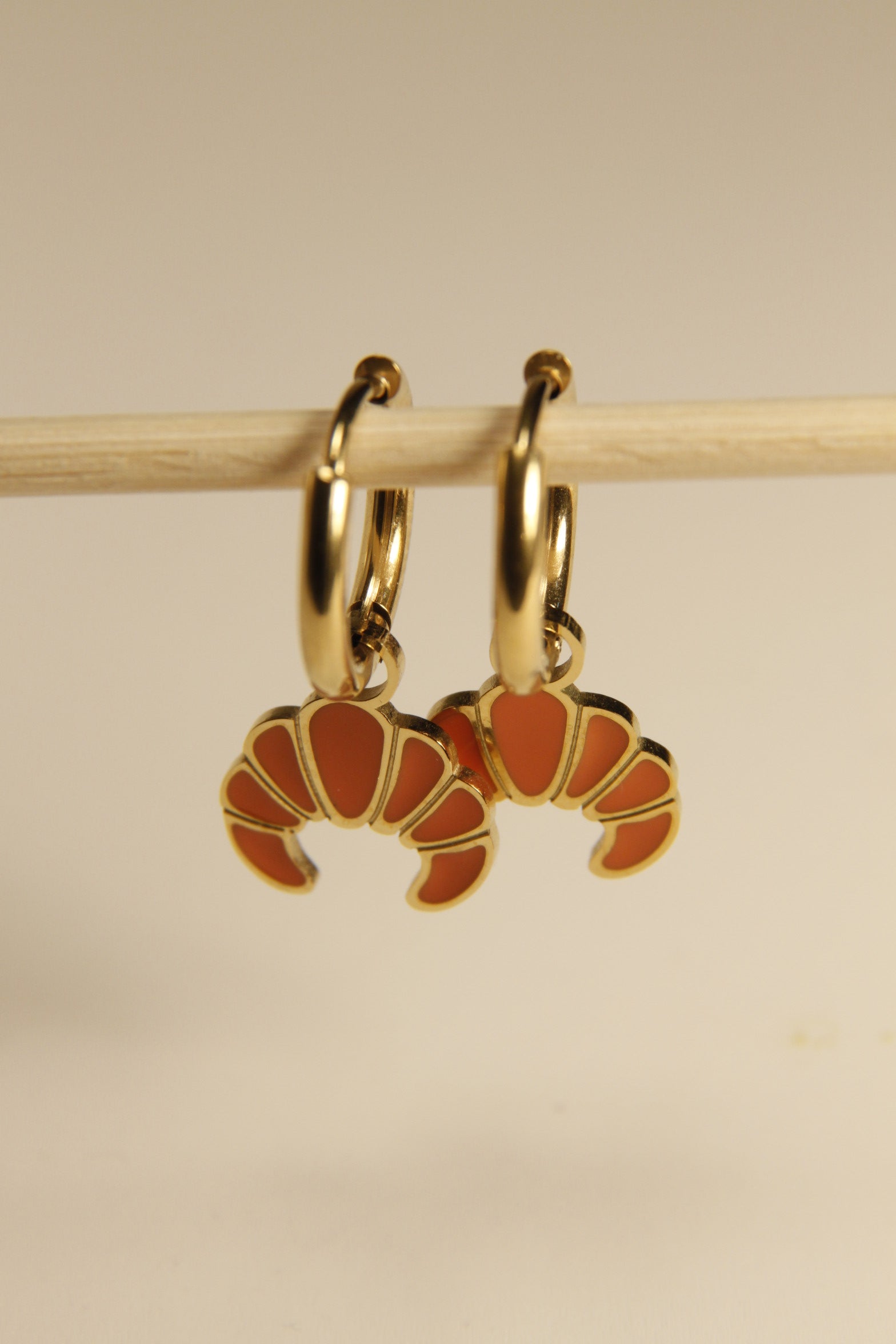 Croissant Charm Hoop Earrings