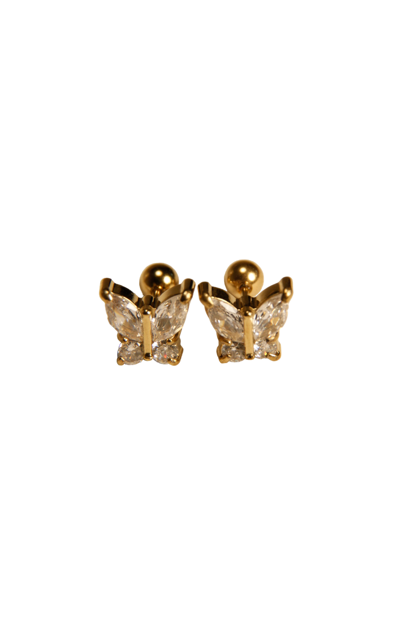Crystal Butterfly Stud Earrings