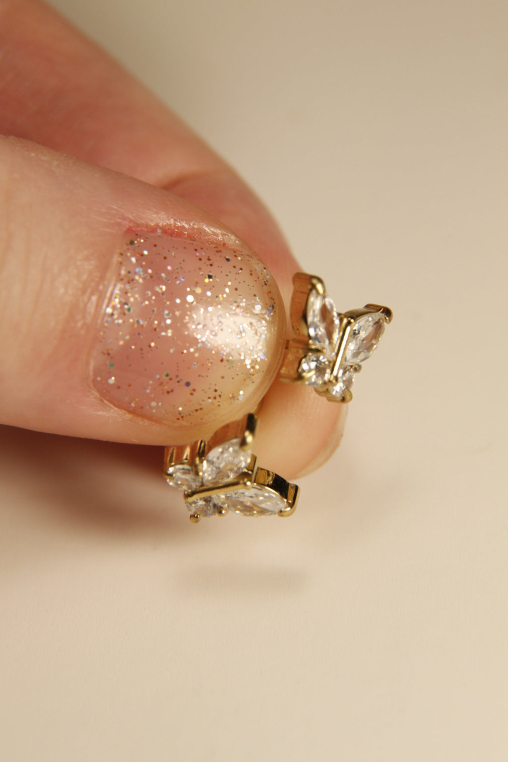 Crystal Butterfly Stud Earrings