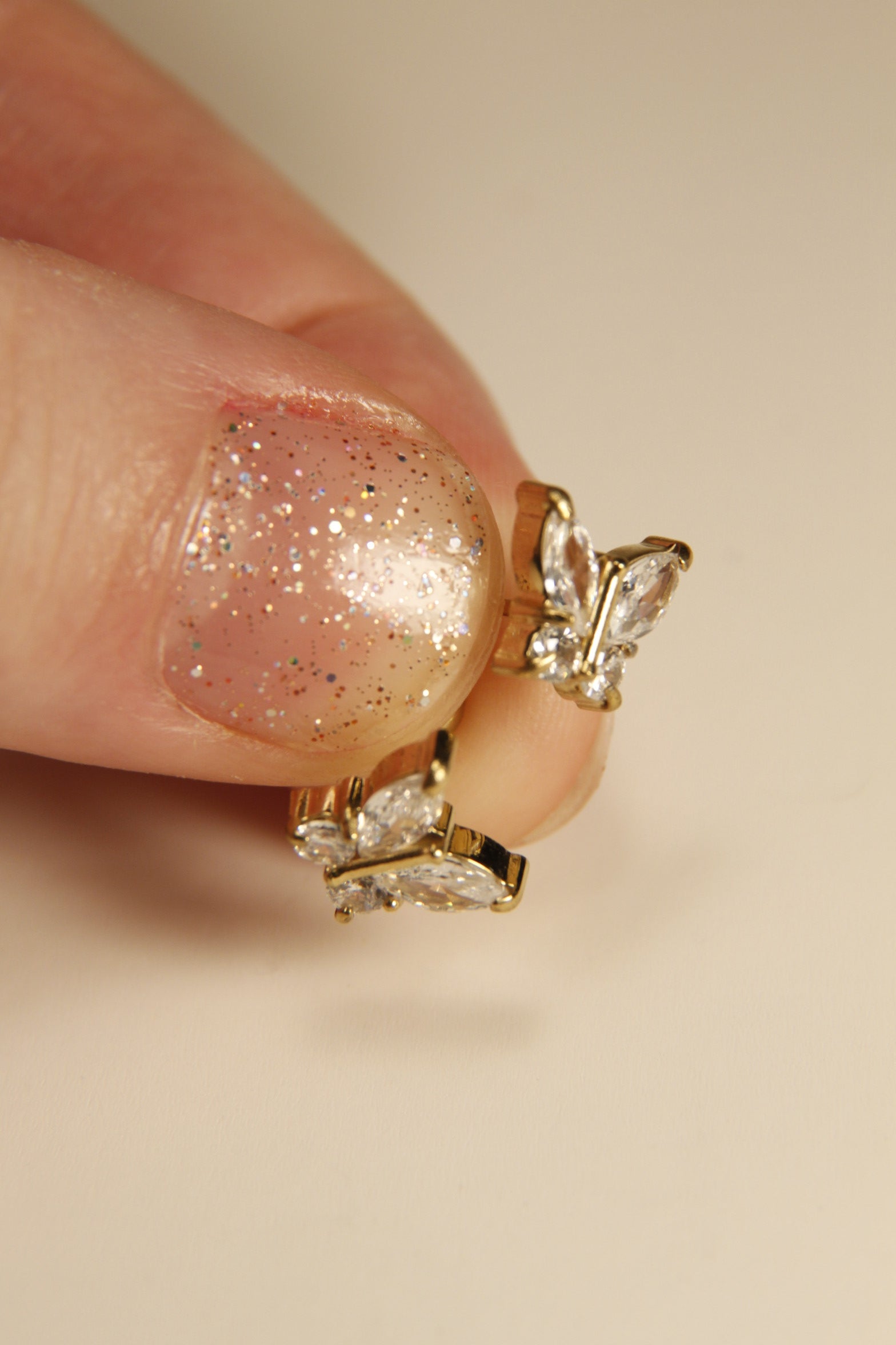 Crystal Butterfly Stud Earrings