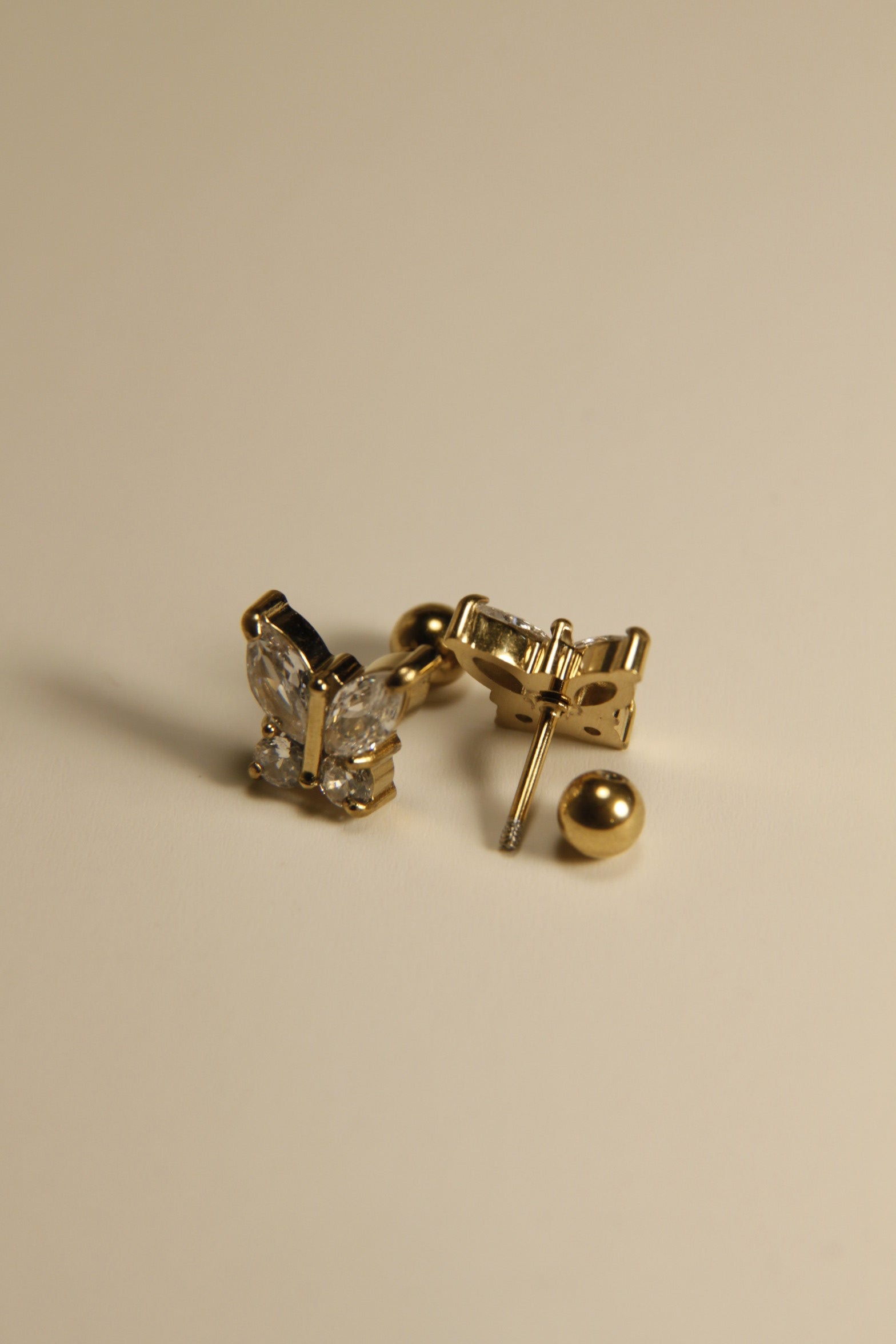 Crystal Butterfly Stud Earrings