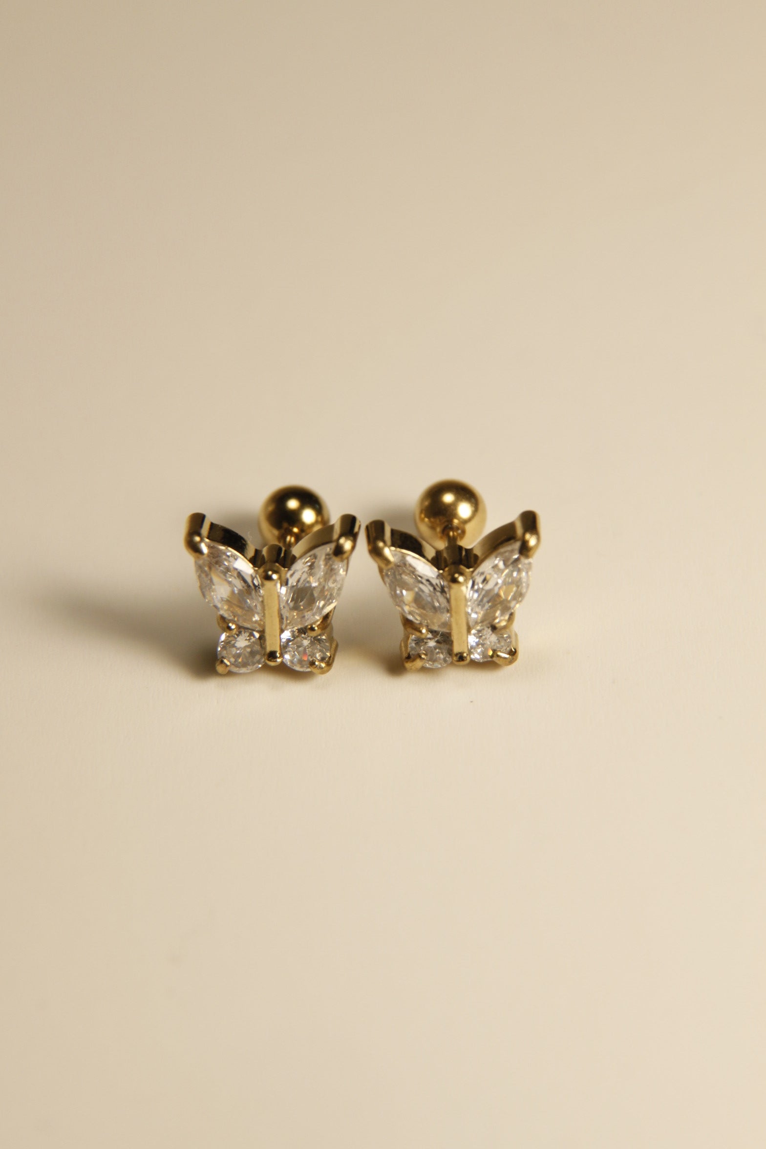 Crystal Butterfly Stud Earrings