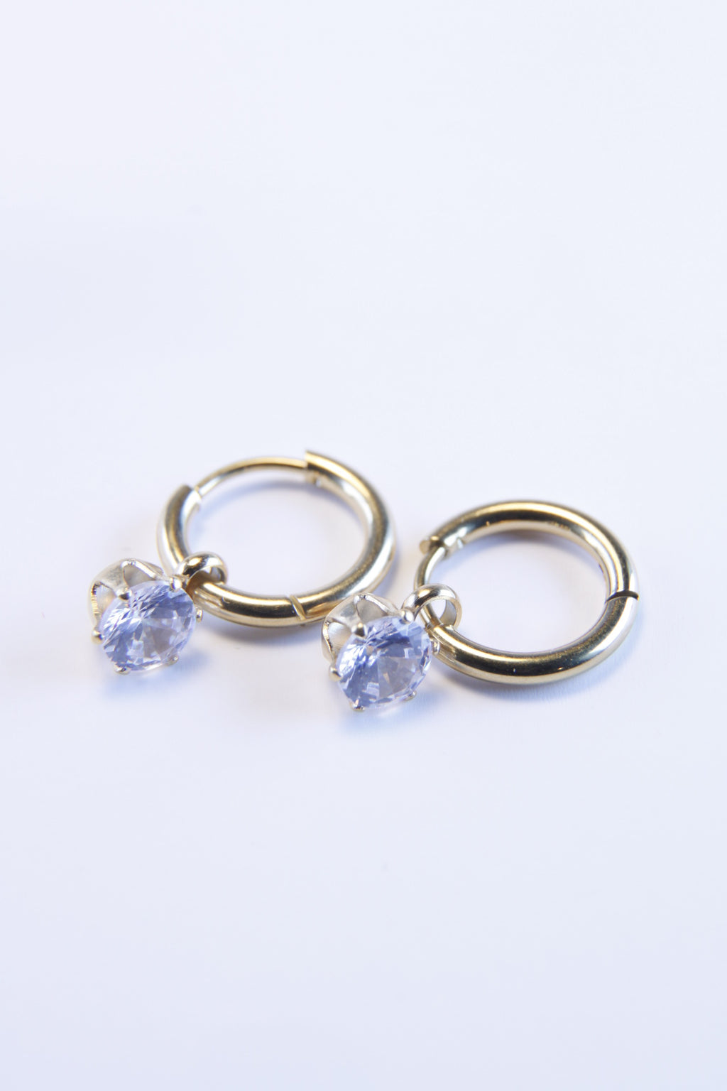 Crystal Drop Huggies Earrings | Sparkling Gift Jewelry | Gold Huggie Hoops