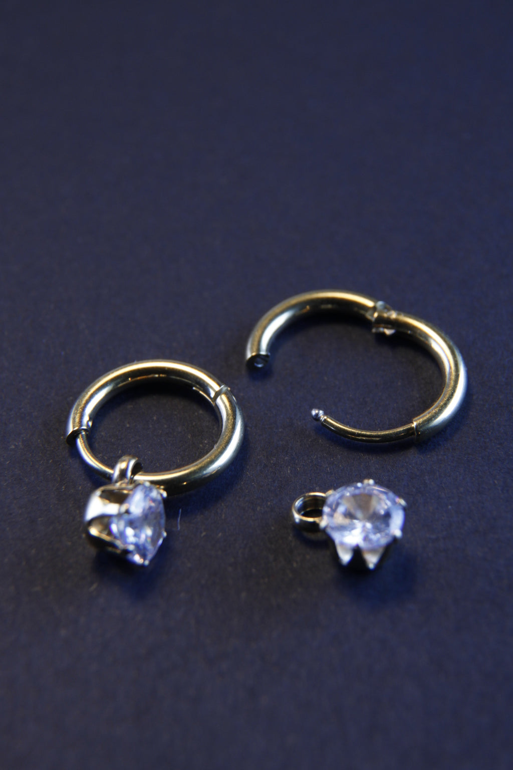 Crystal Drop Huggies Earrings | Sparkling Gift Jewelry | Gold Huggie Hoops