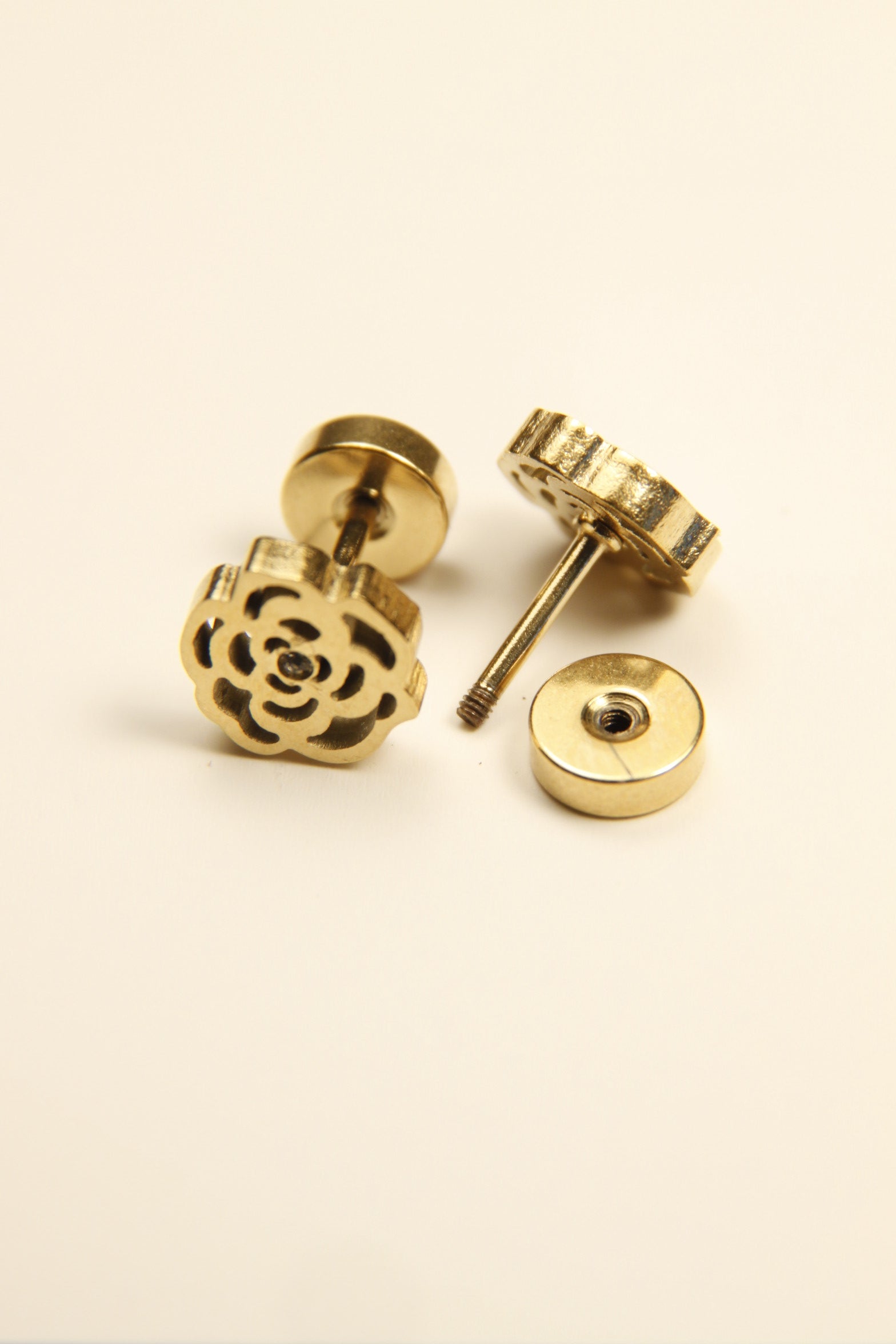 Crystal Rose Stud Earrings