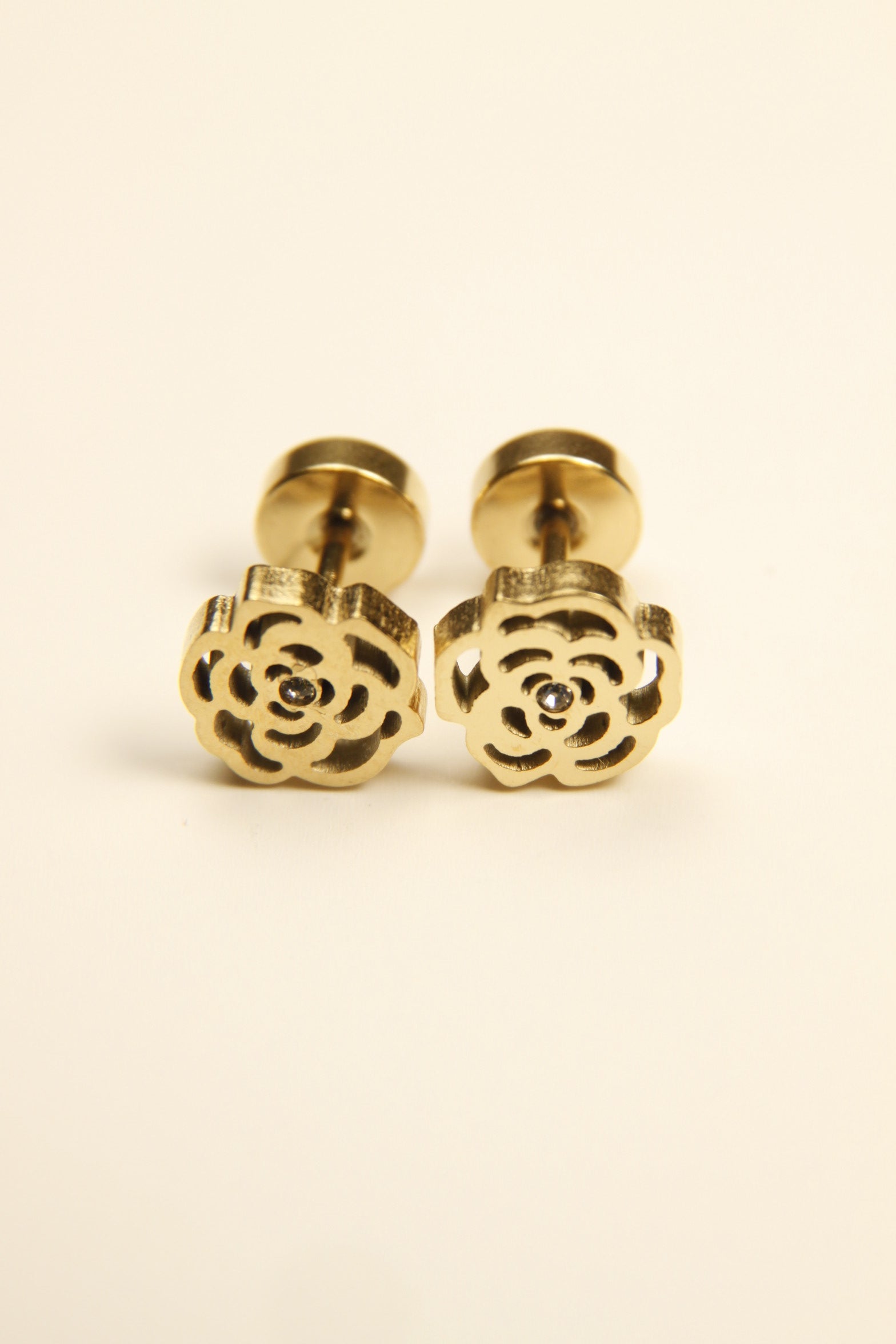 Crystal Rose Stud Earrings