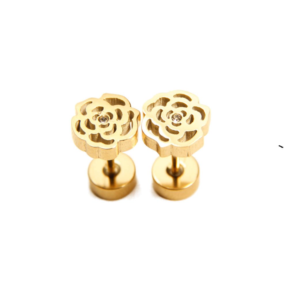 Crystal Rose Stud Earrings