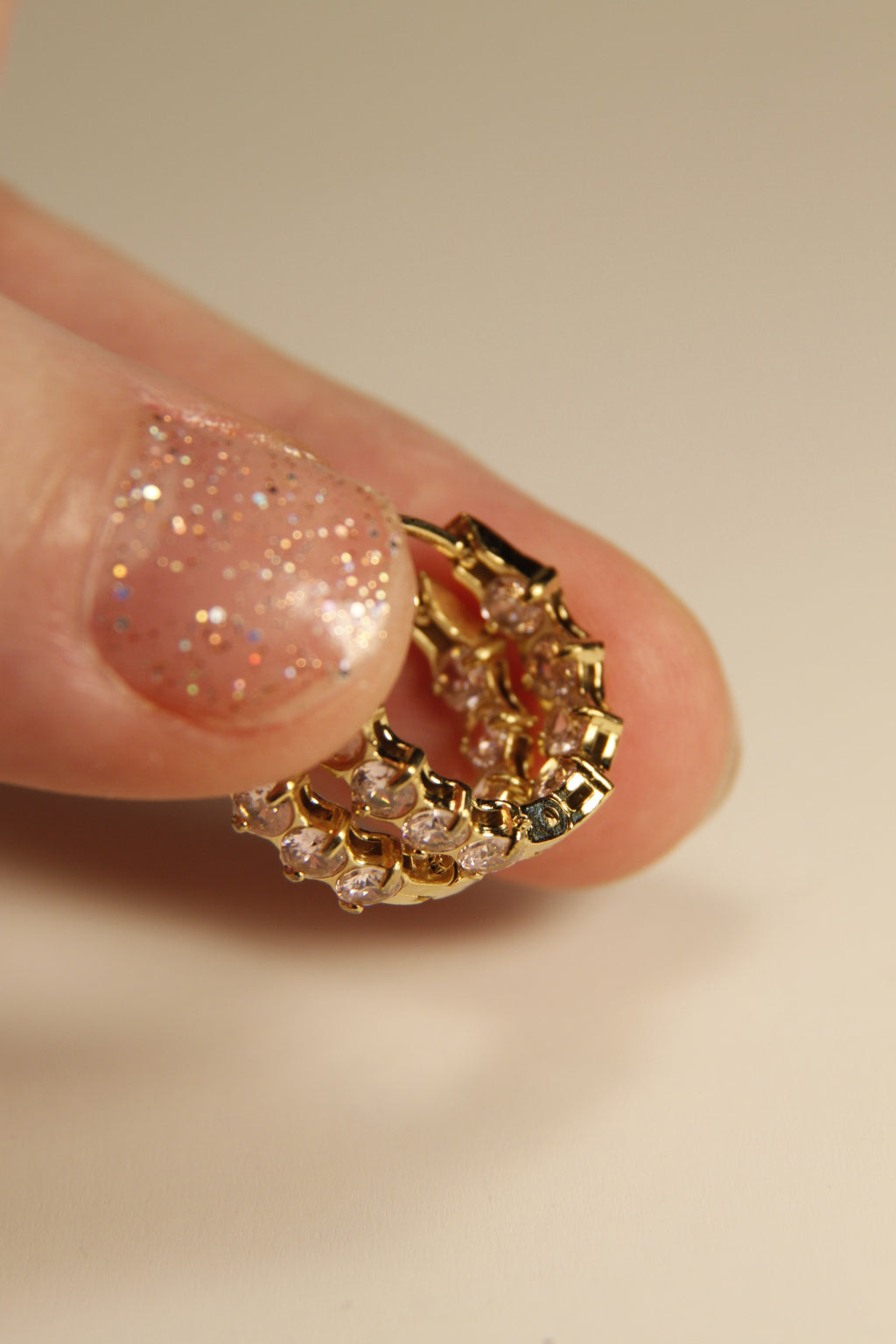 Crystal Sparkle Huggie Hoop Earrings