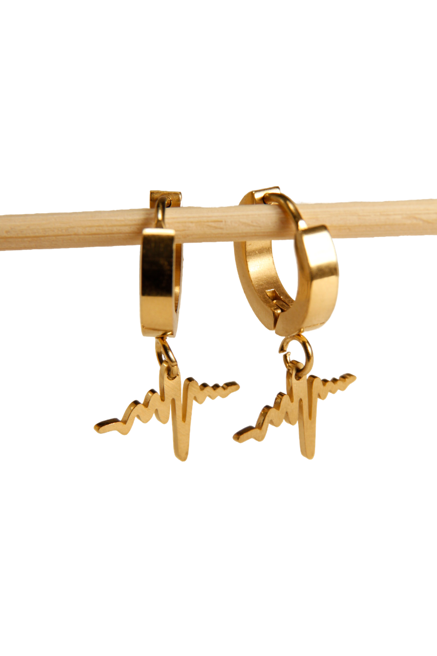 Heartbeat Charm Hoop Earrings