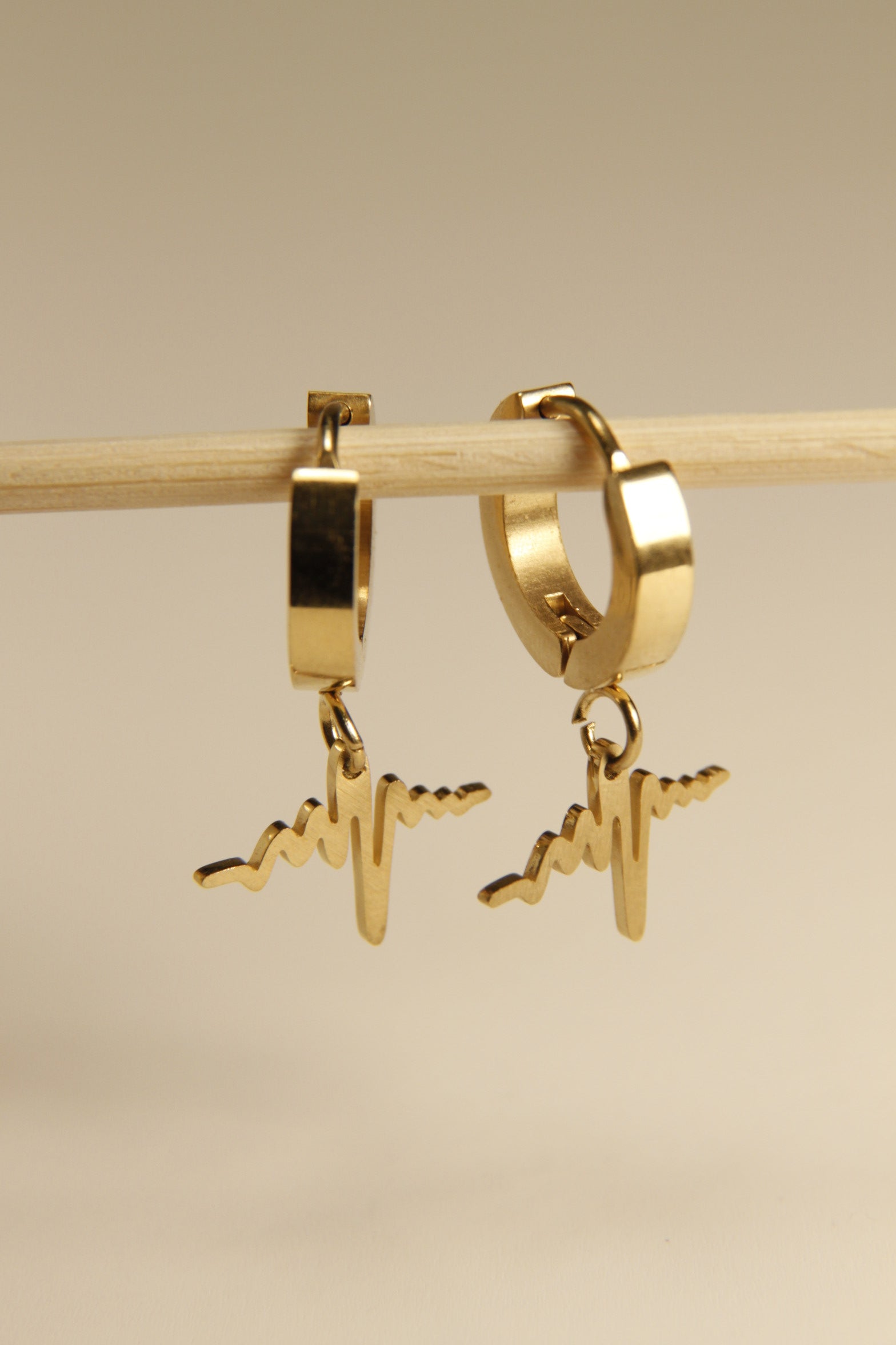 Heartbeat Charm Hoop Earrings