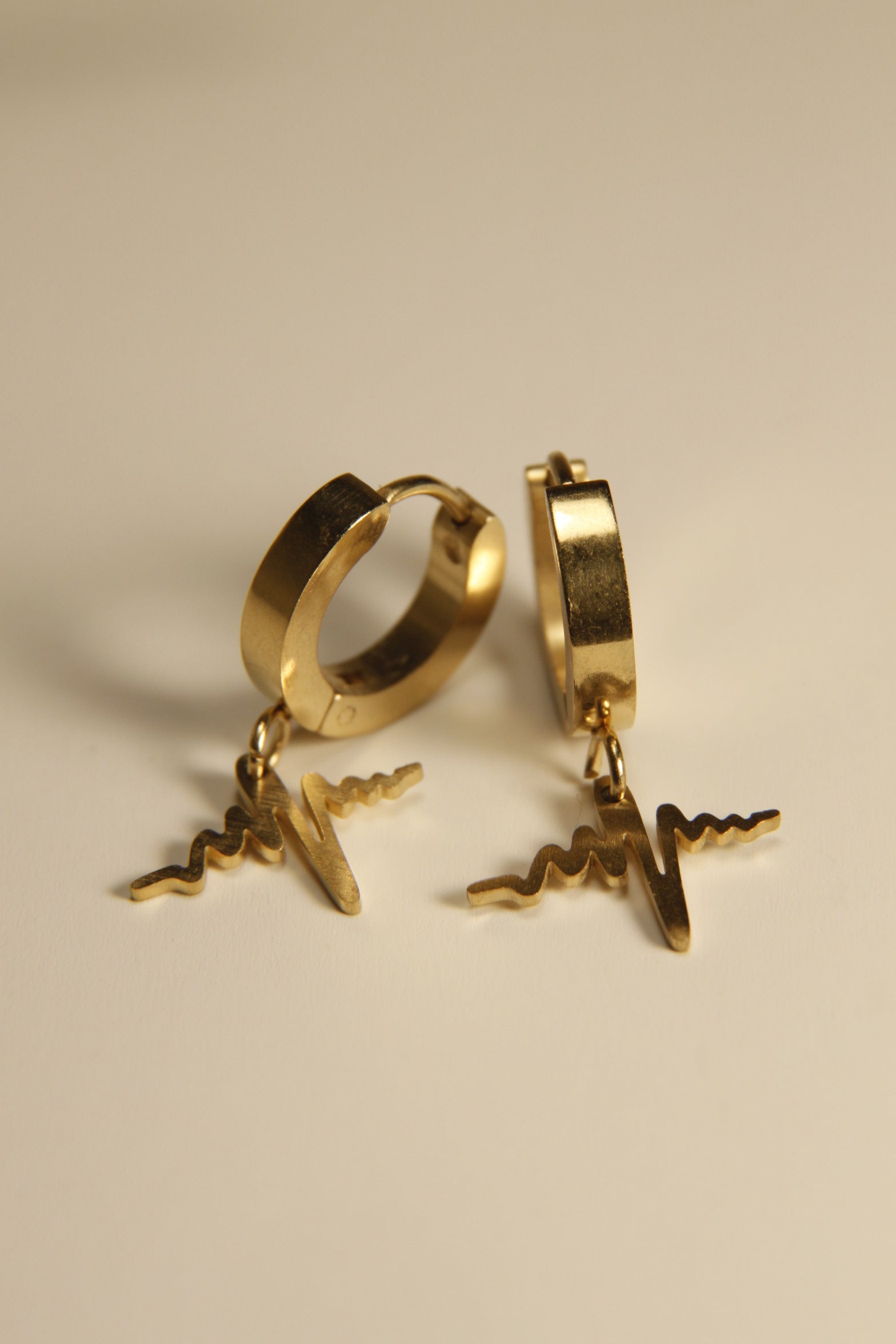 Heartbeat Charm Hoop Earrings