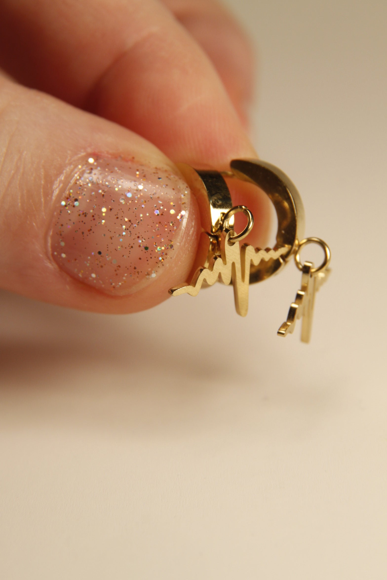 Heartbeat Charm Hoop Earrings