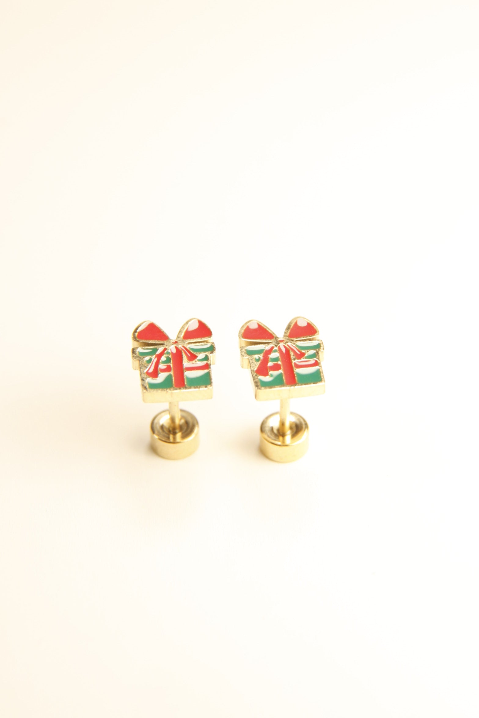 Holiday Gift Box Stud Earrings | Christmas Present Jewelry