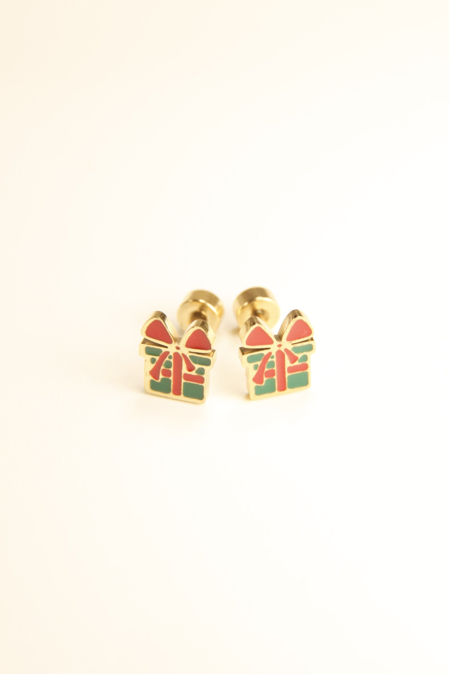 Holiday Gift Box Stud Earrings | Christmas Present Jewelry