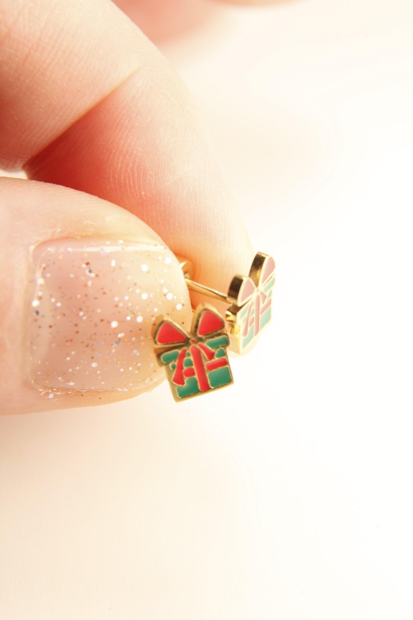 Holiday Gift Box Stud Earrings | Christmas Present Jewelry
