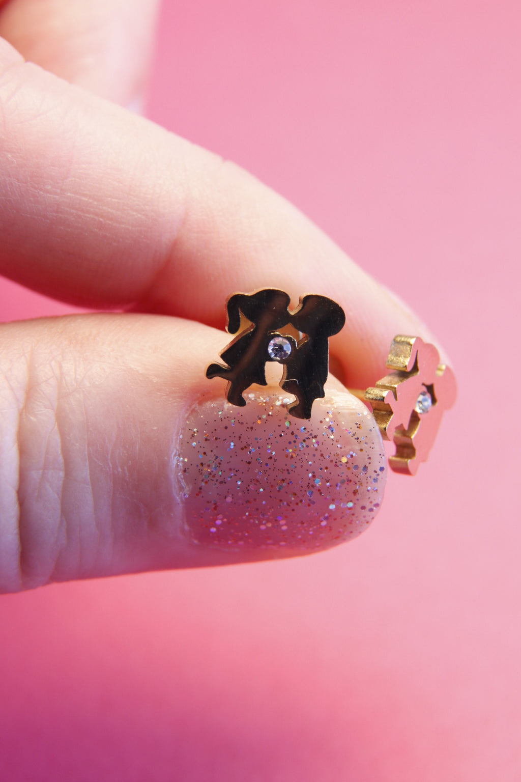 Kissing Couple Stud Earrings | Gold Boy & Girl Stud Earrings | Romantic Gift Jewelry