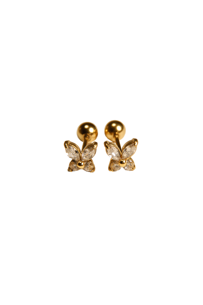 Mini Crystal Butterfly Stud Earrings