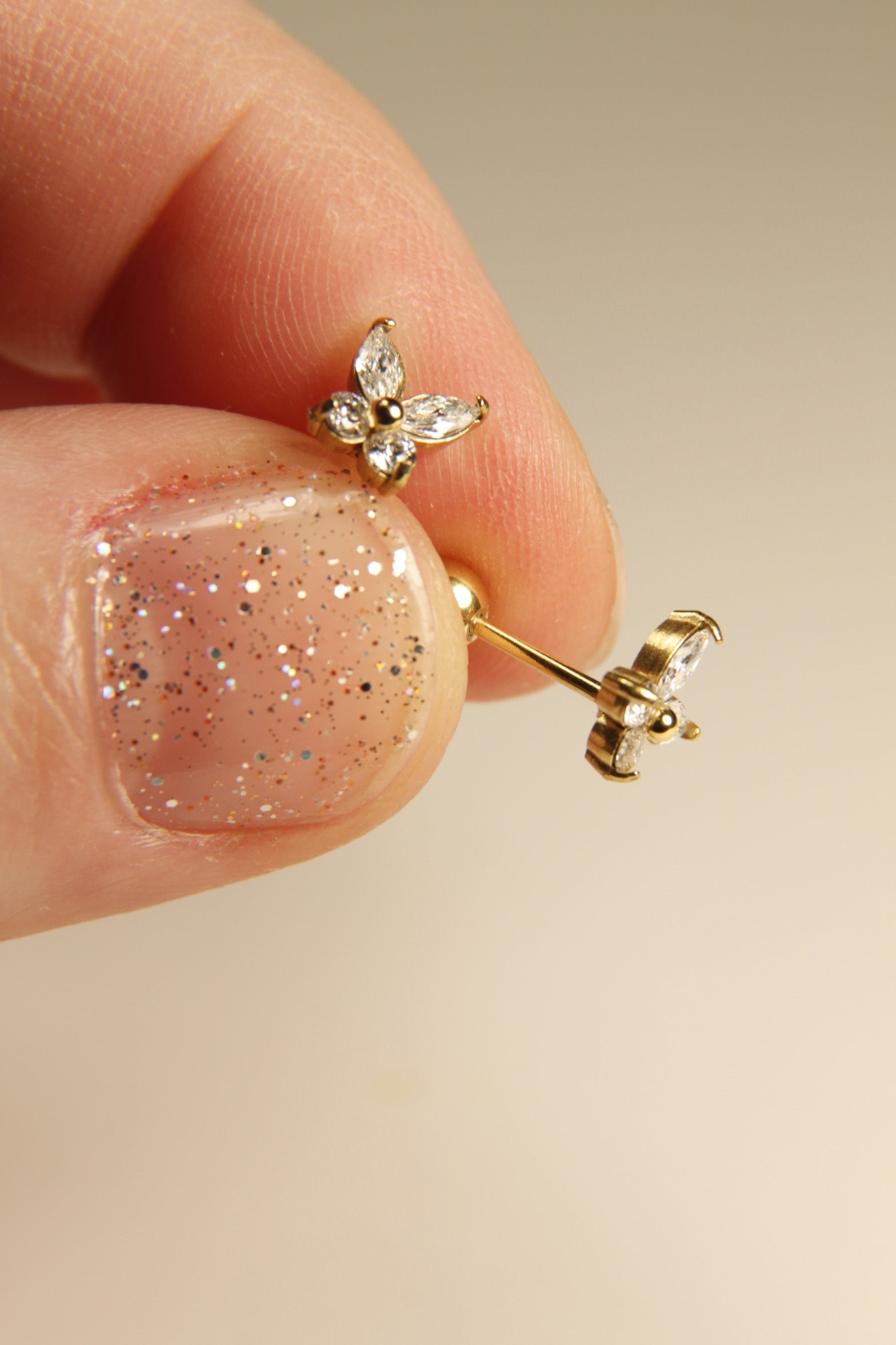 Mini Crystal Butterfly Stud Earrings
