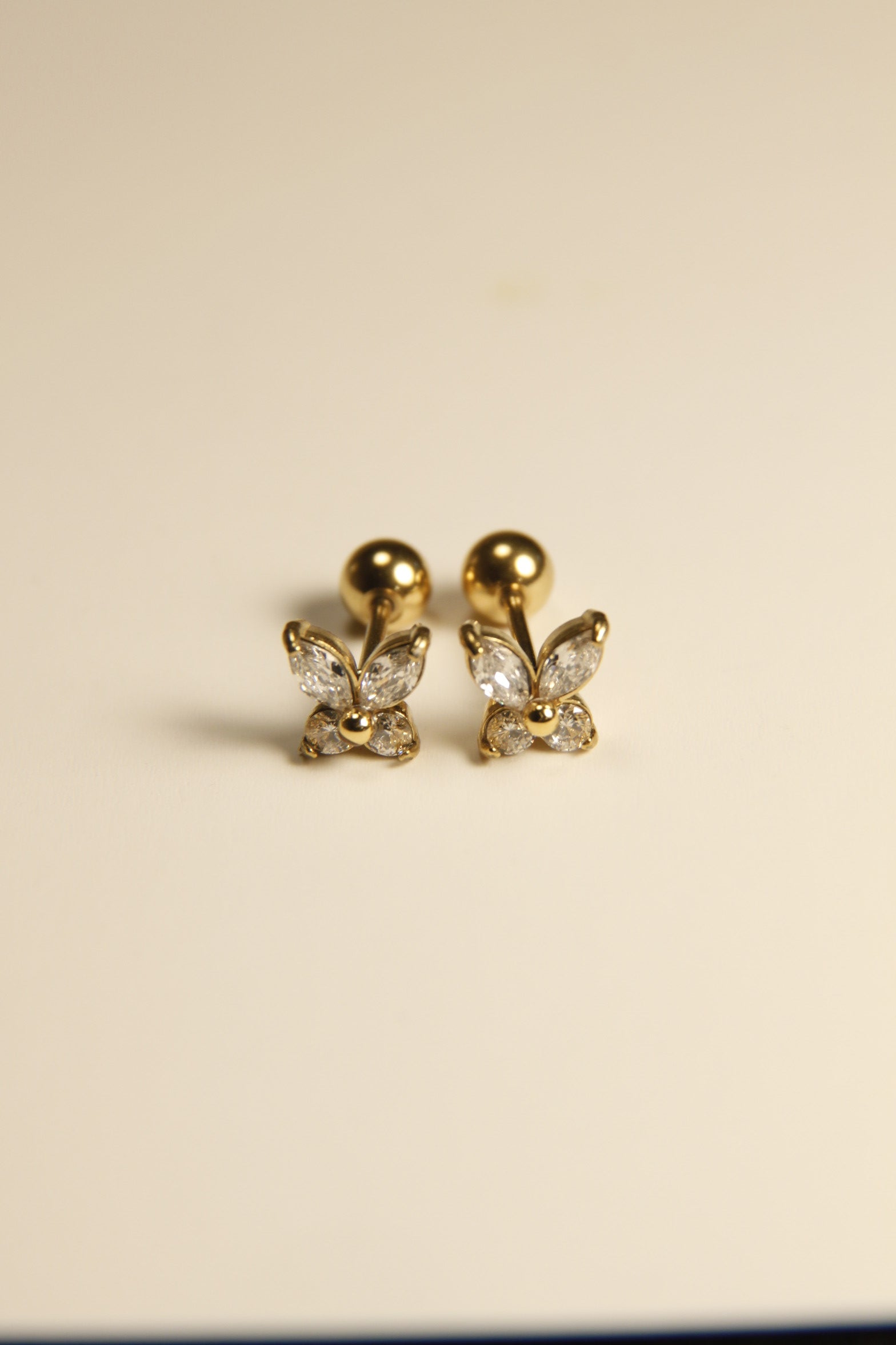 Mini Crystal Butterfly Stud Earrings