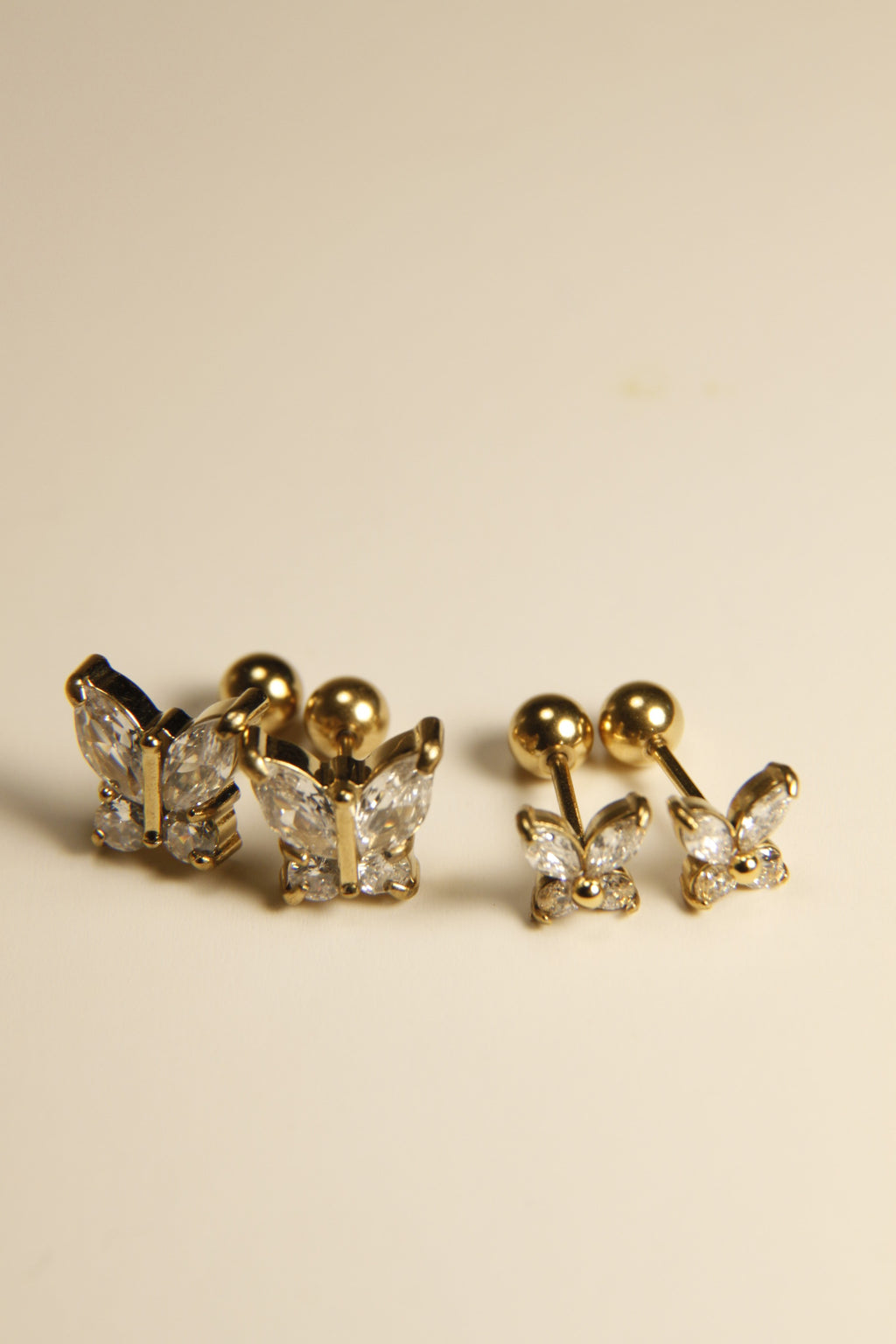 Mini Crystal Butterfly Stud Earrings