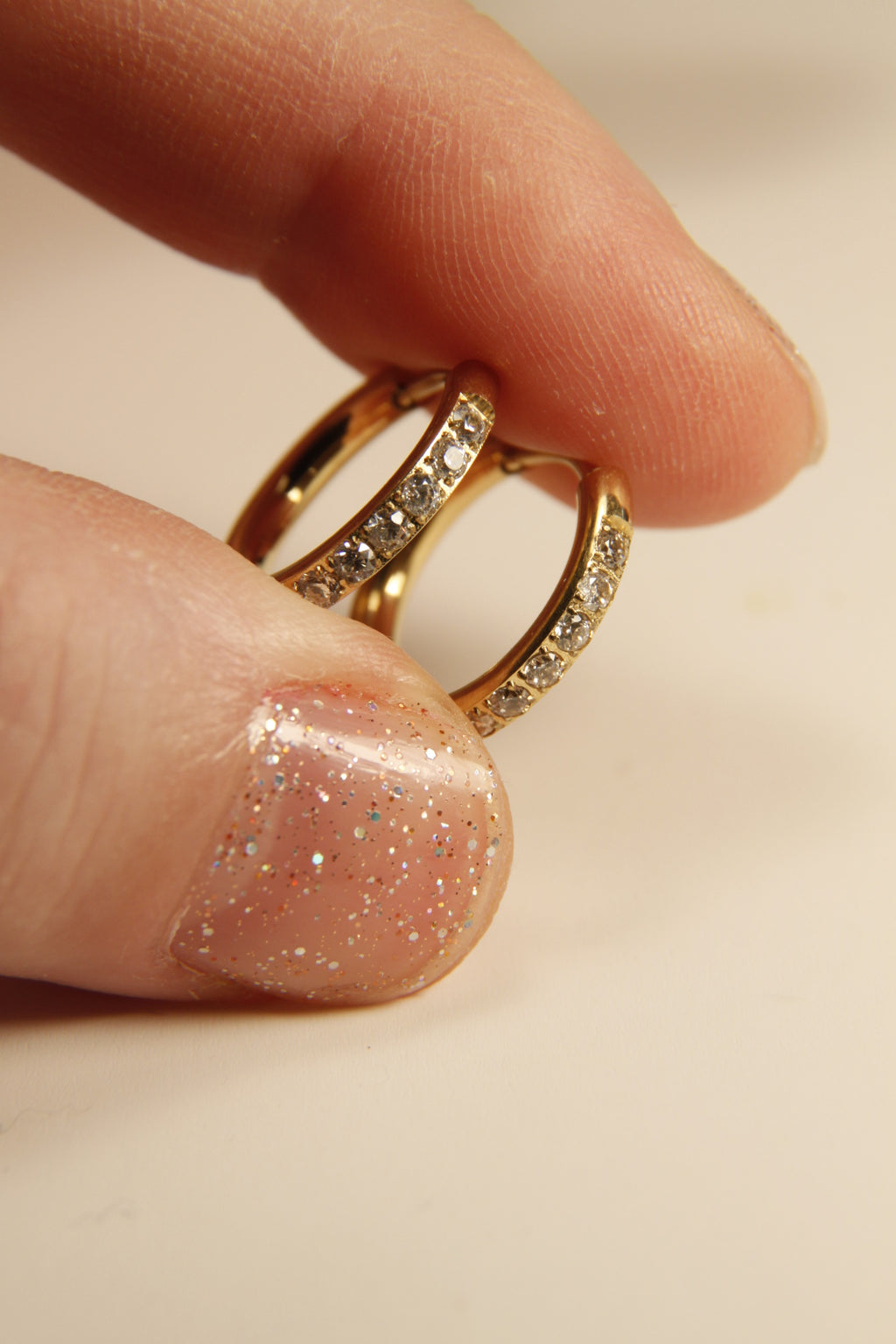 Mini Crystal Pave Huggie Hoop Earrings