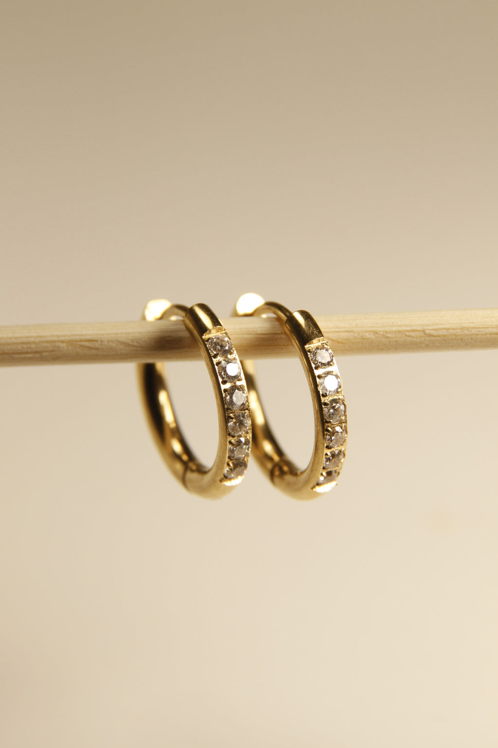 Mini Crystal Pave Huggie Hoop Earrings