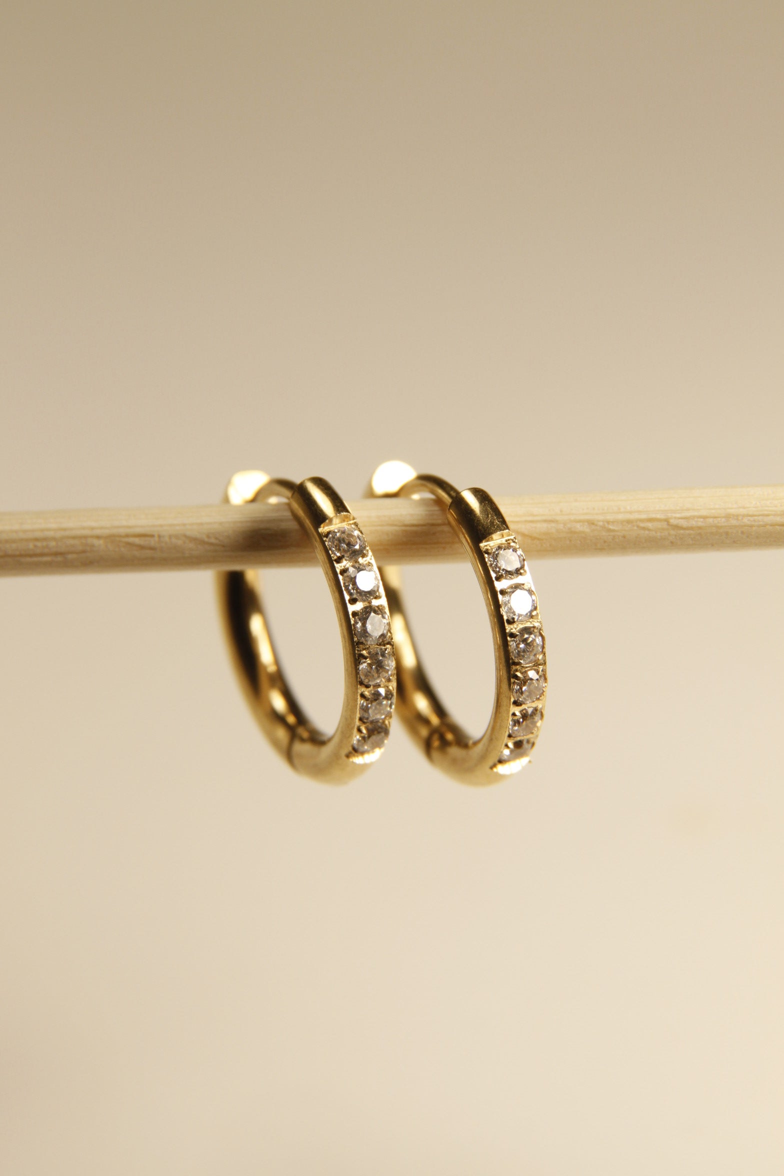 Mini Crystal Pave Huggie Hoop Earrings