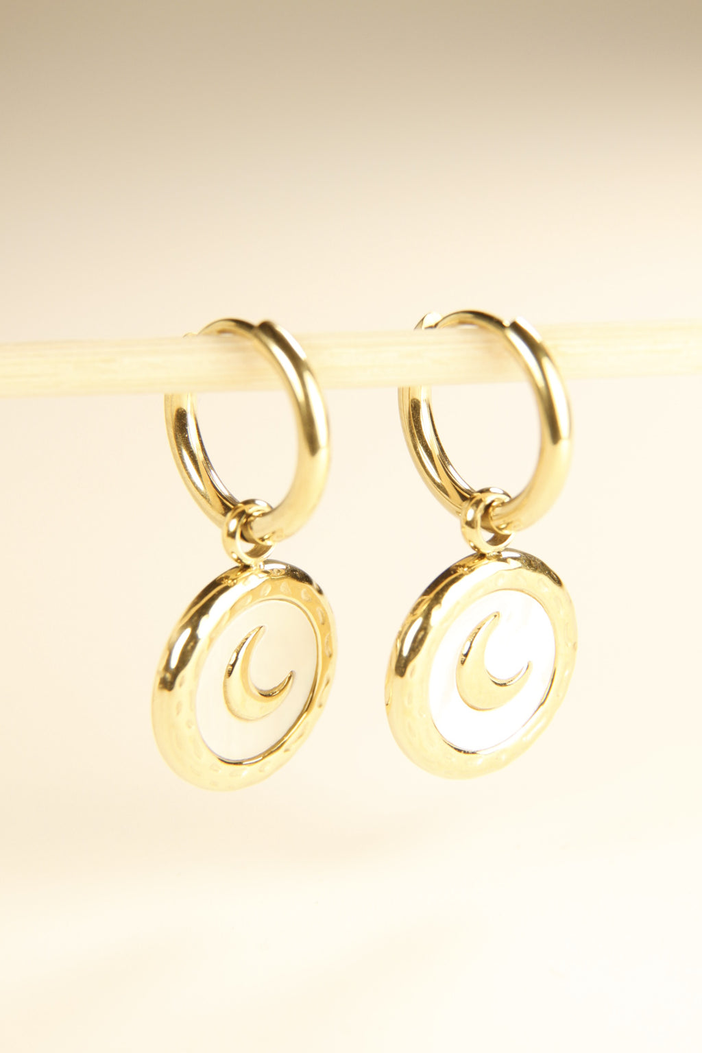 Moon Glow Charm Hoop Earrings
