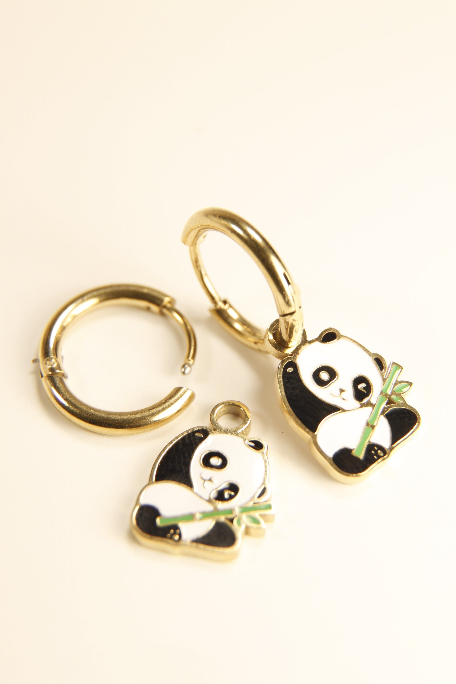 Panda Charm Hoop Earrings | Cute Gift Jewelry