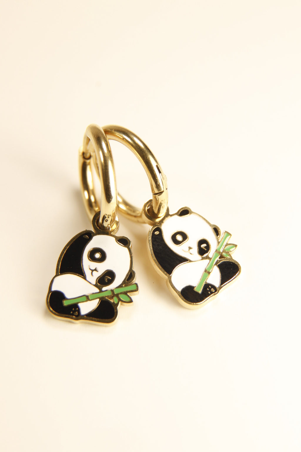 Panda Charm Hoop Earrings | Cute Gift Jewelry