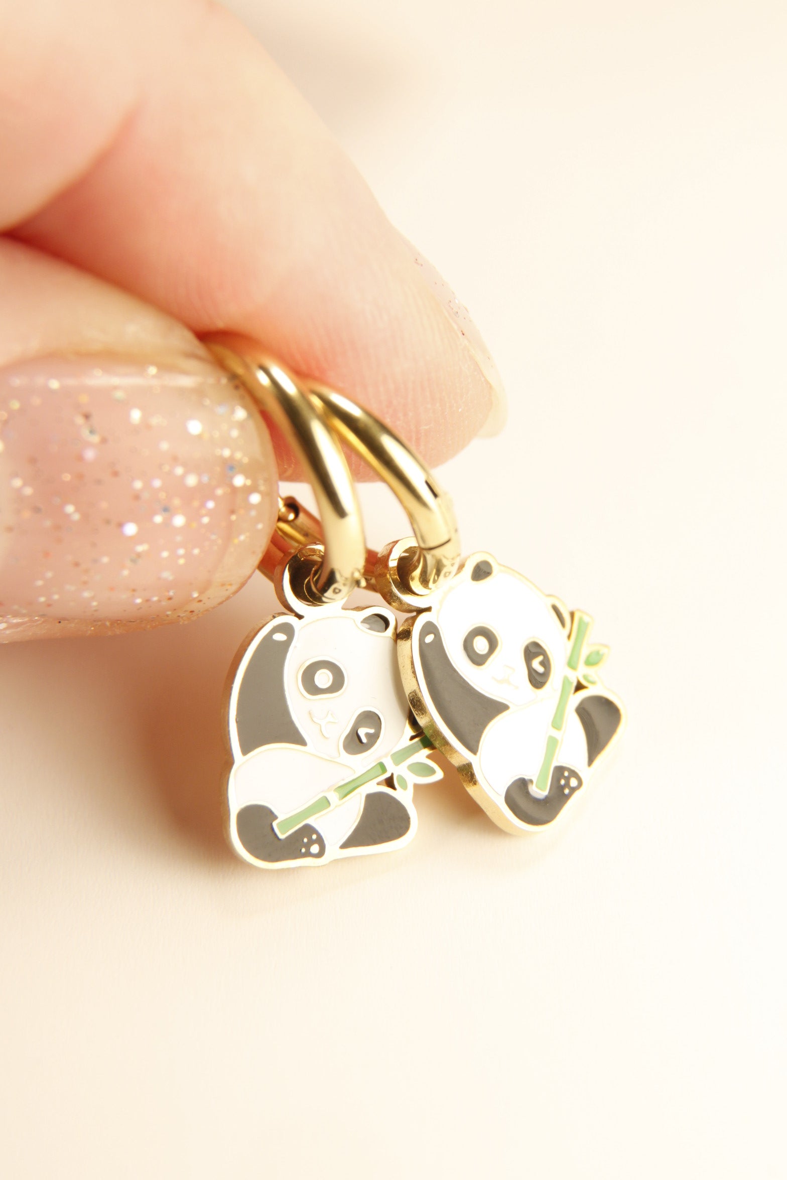 Panda Charm Hoop Earrings | Cute Gift Jewelry