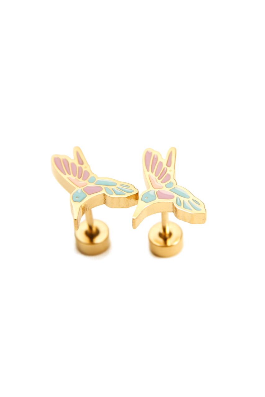 Pastel Hummingbird Stud Earrings