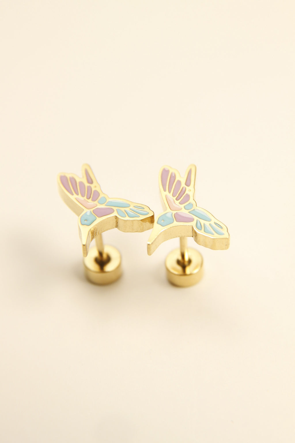 Pastel Hummingbird Stud Earrings