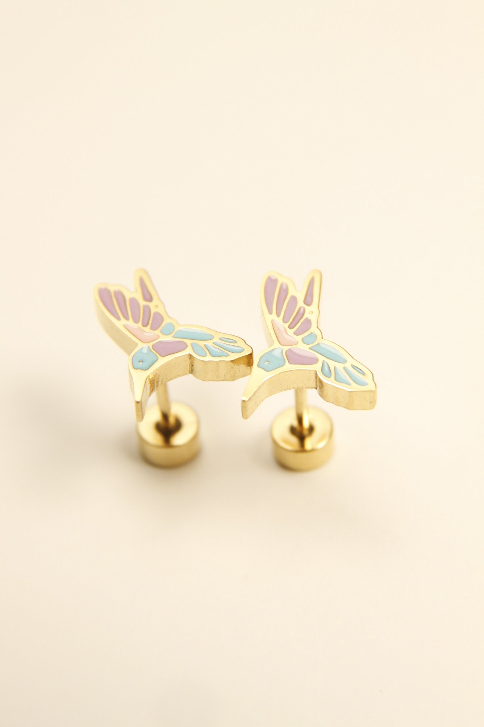 Pastel Hummingbird Stud Earrings