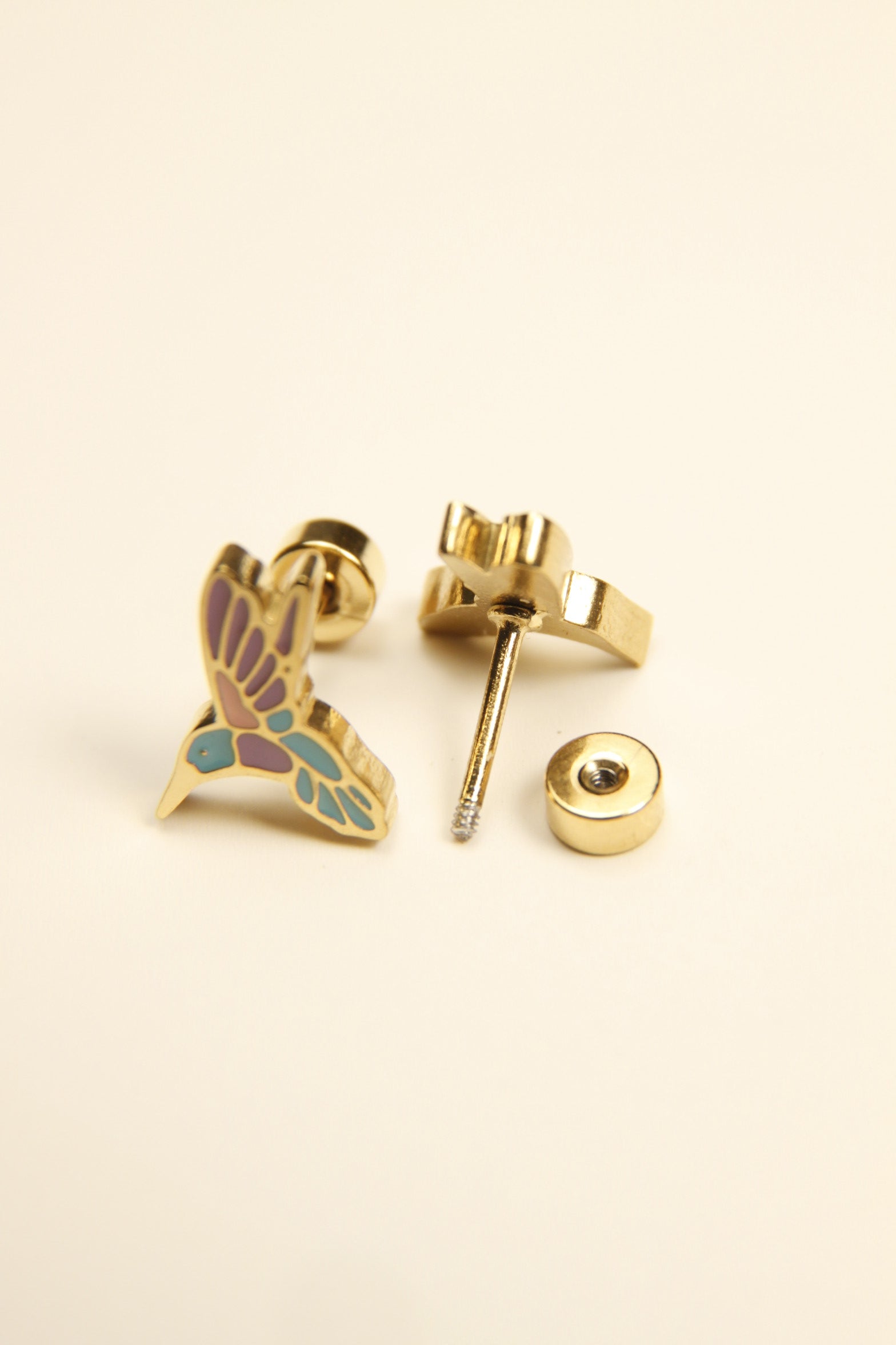 Pastel Hummingbird Stud Earrings