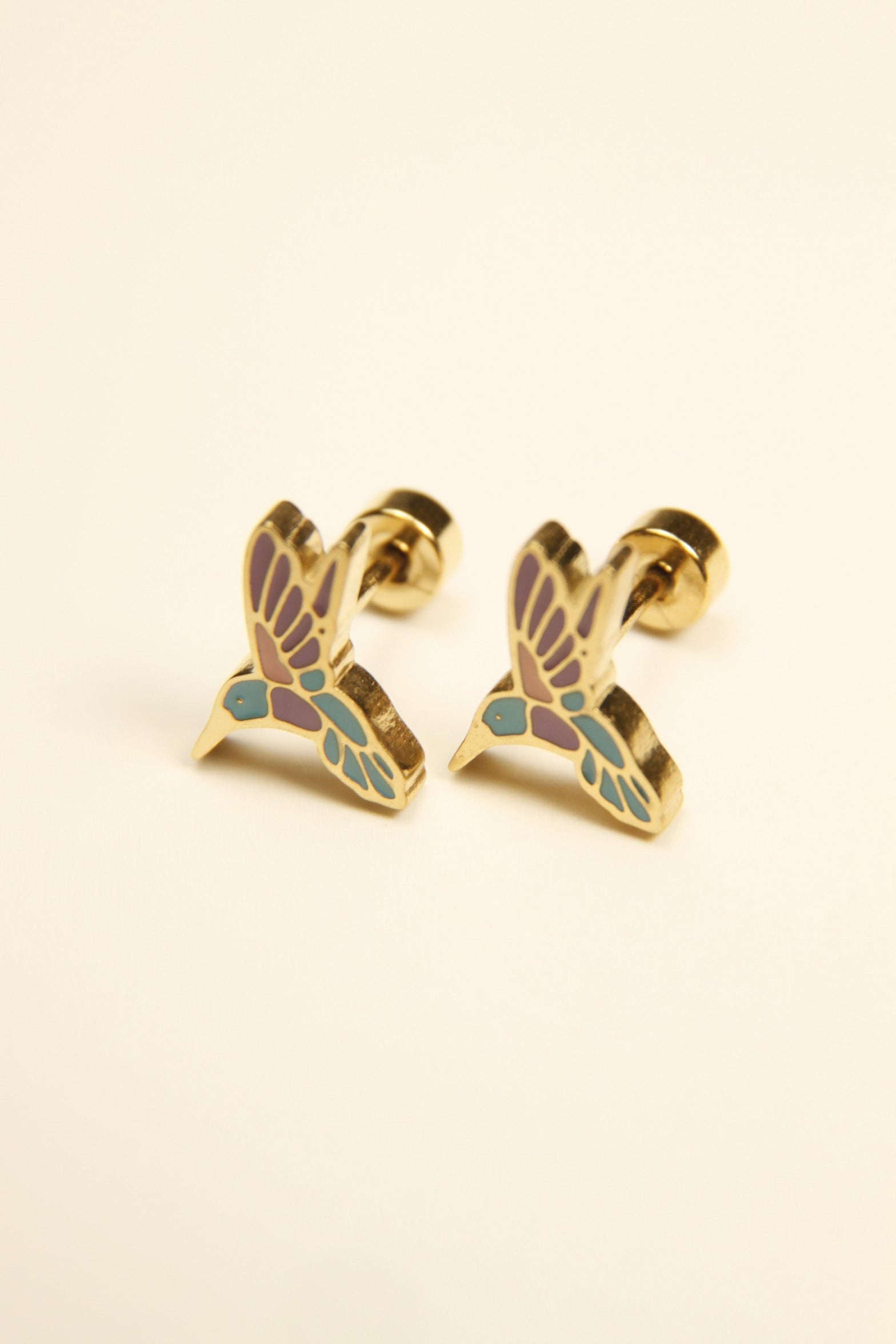 Pastel Hummingbird Stud Earrings