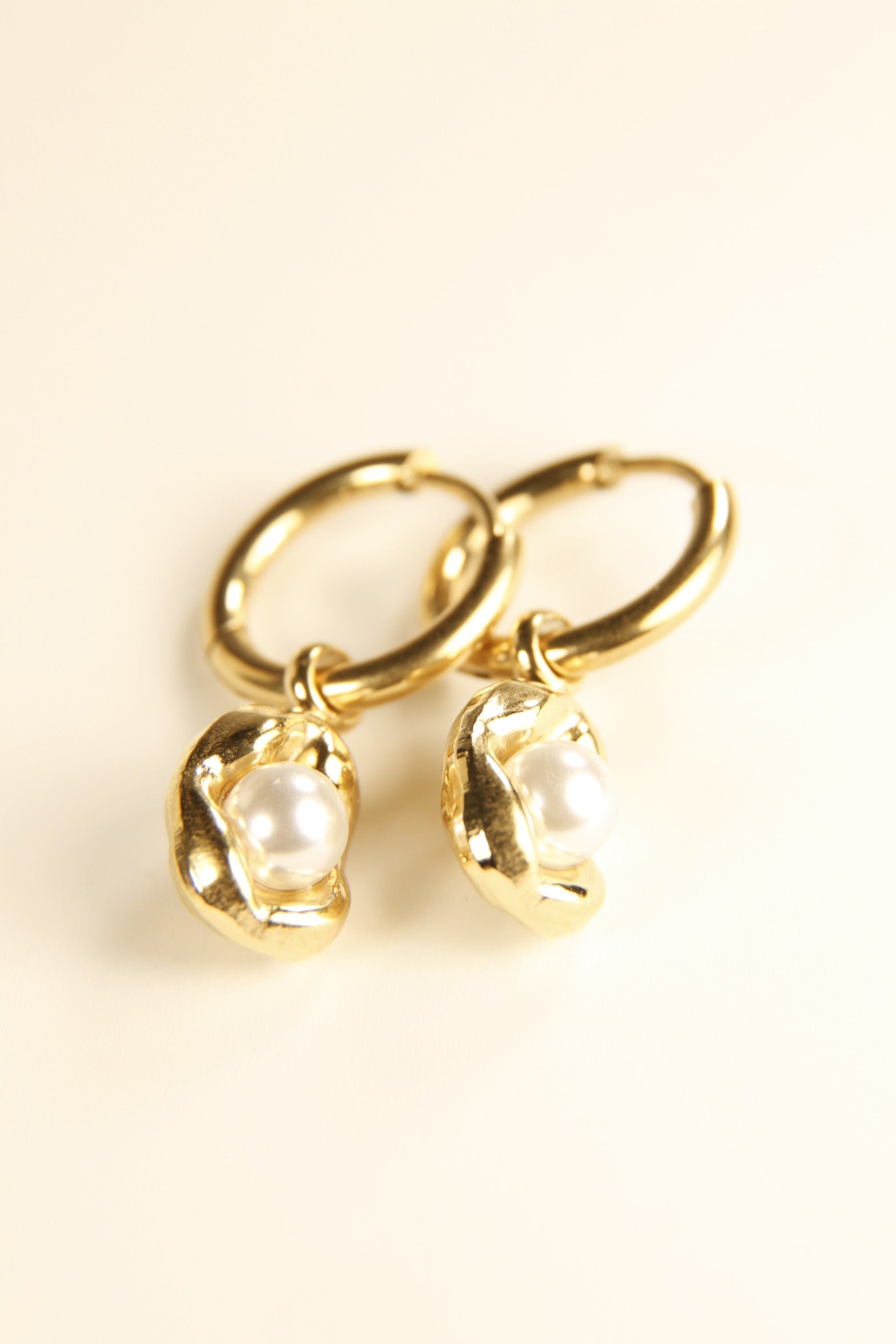 Pearl Glow Charm Hoop Earrings  Elegant Gift Huggies